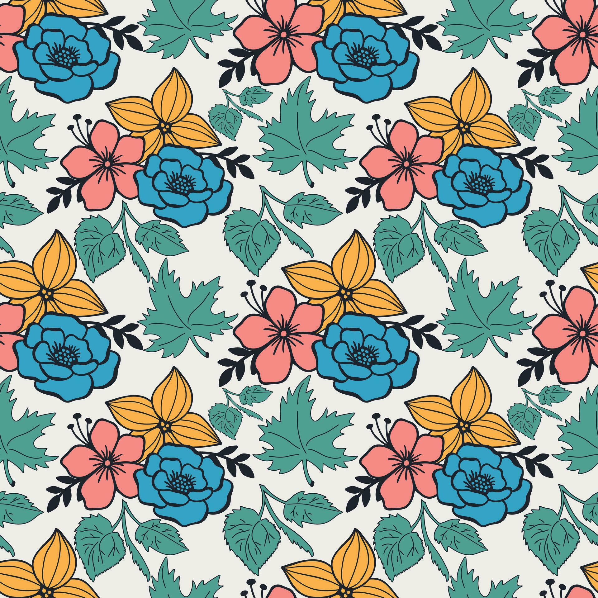 Floral seamless pattern. flowers pattern. floral repeat for fabric and textile Stock Free