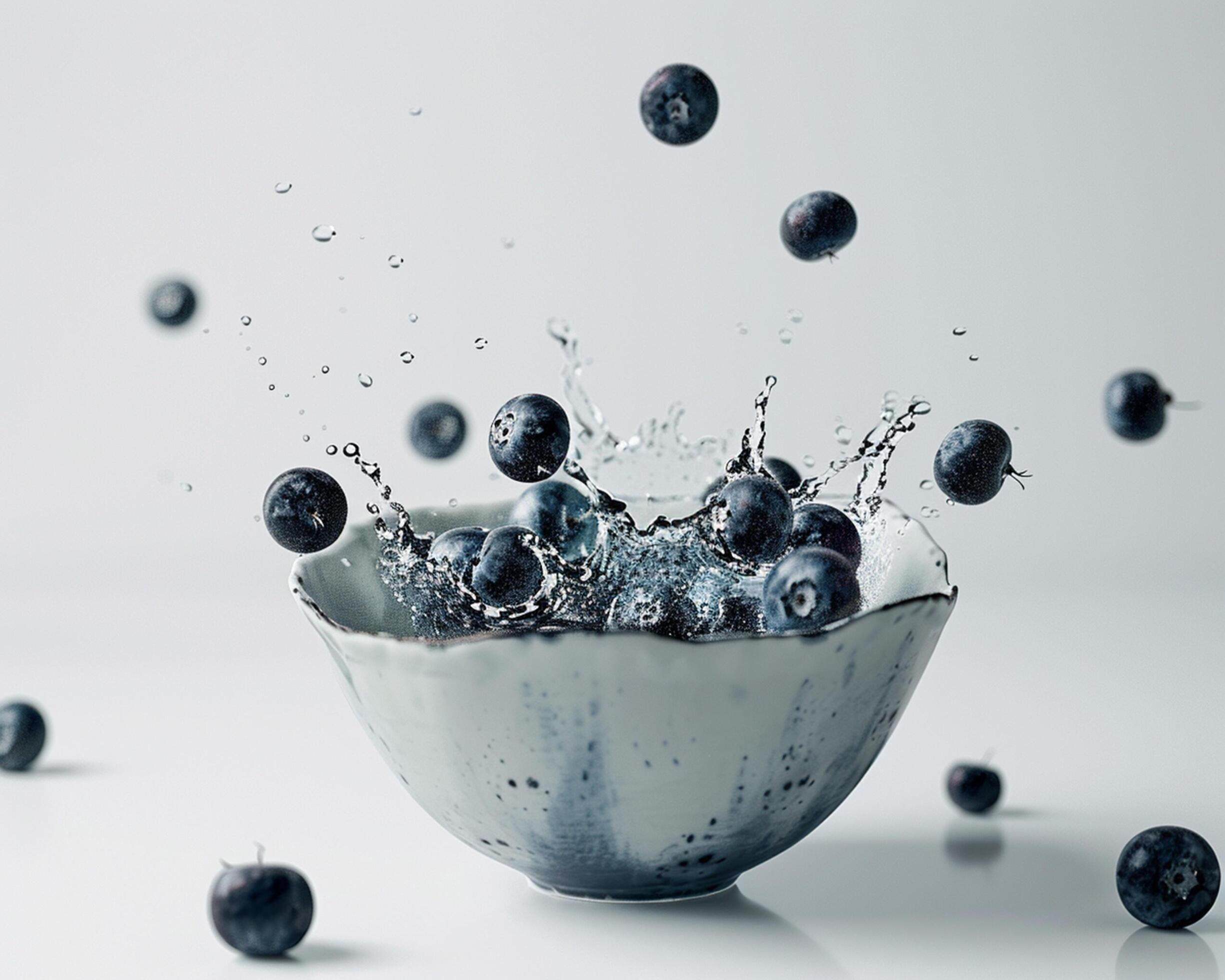 blueberries in a bowl Stock Free