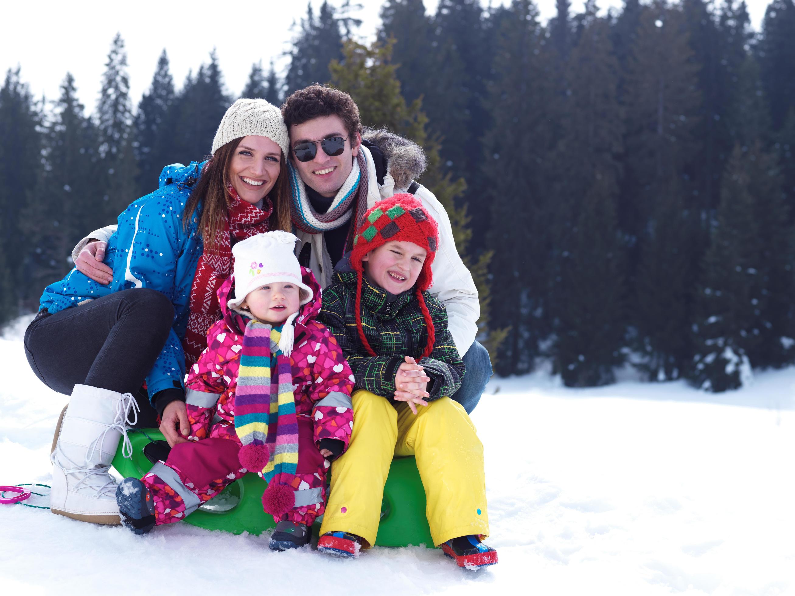 
									Winter family view Stock Free