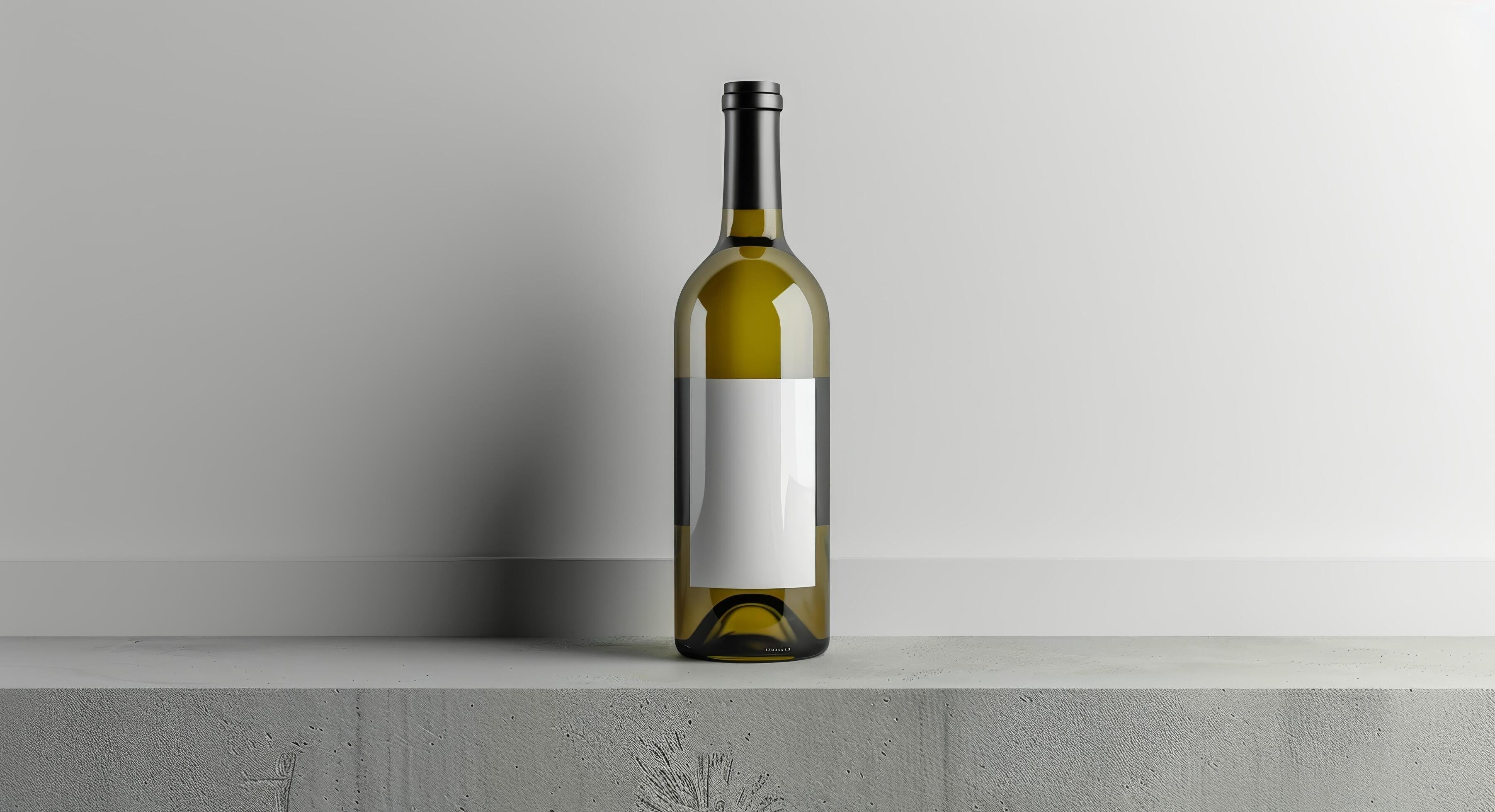 Wine Bottle Mockup On White Background Stock Free