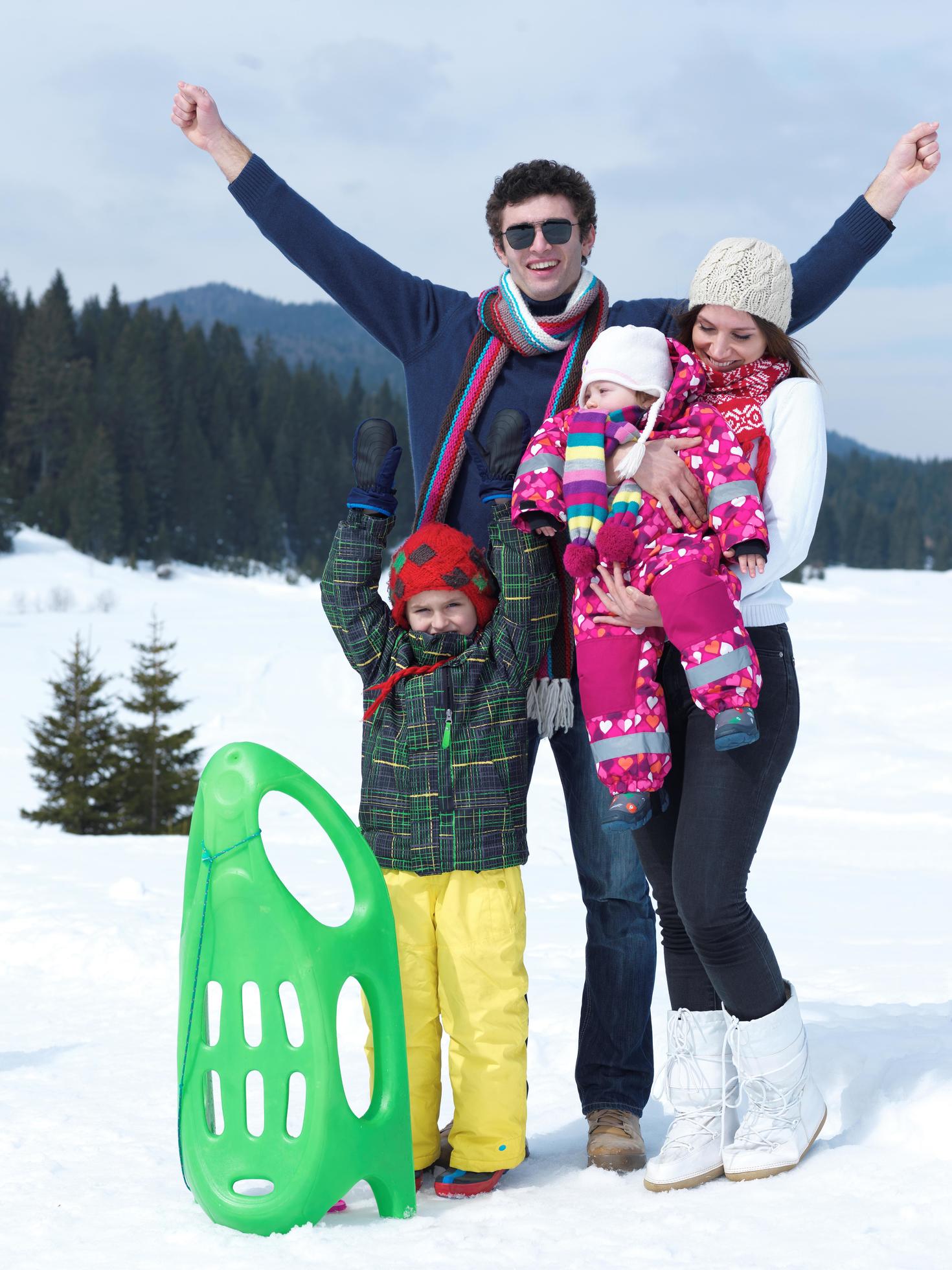 Winter family fun Stock Free