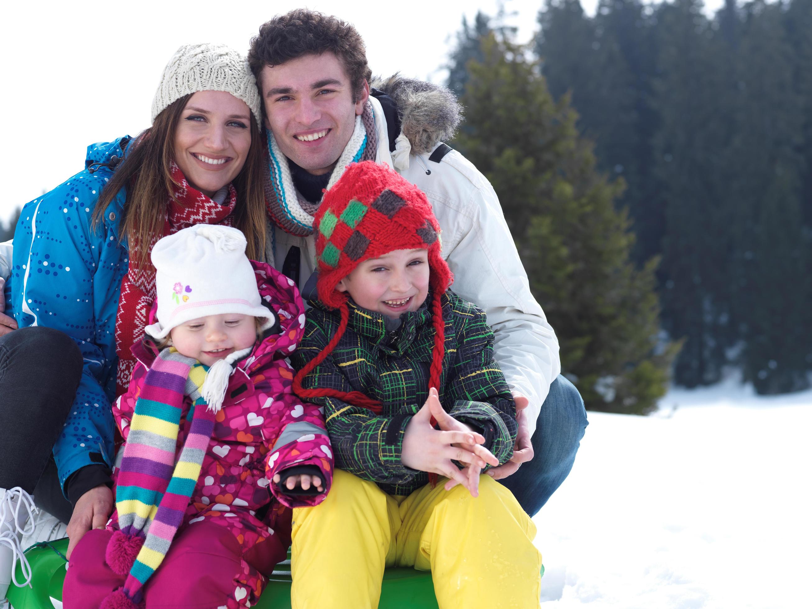 Winter family portrait Stock Free