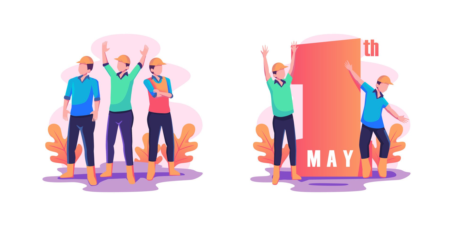 labour day vestival vector flat style design Free Vector