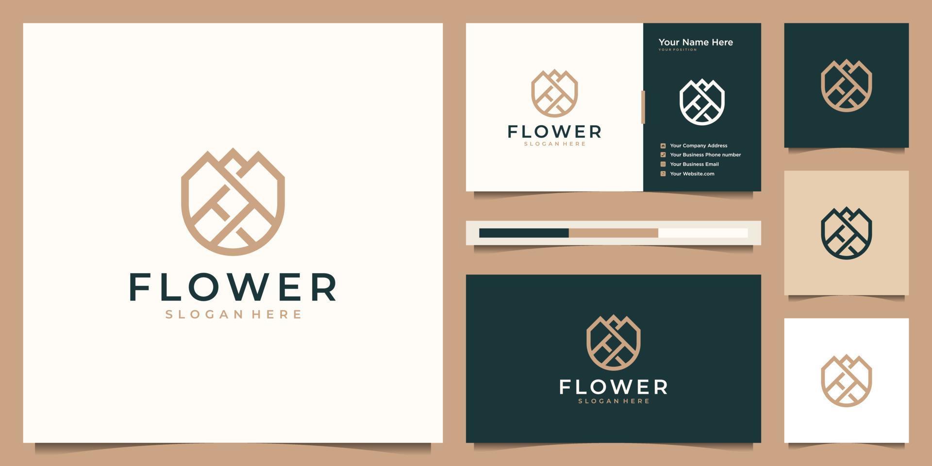 Beauty flower minimalist line art style. Elegant logo can be used beauty spa, salon, cosmetic, skin care. Logo design and business card. Stock Free and Free SVG