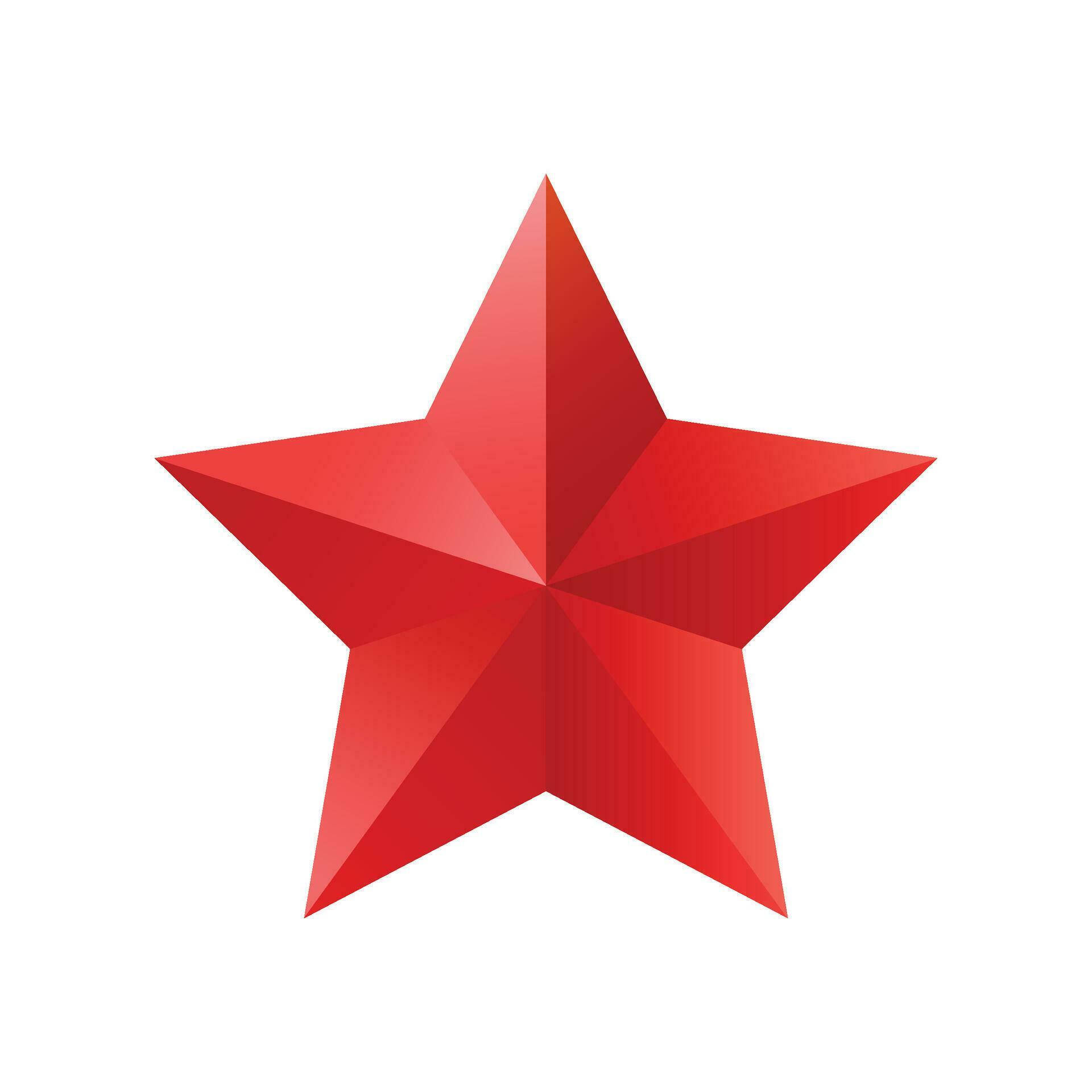 Vector 3d red metal star isolated on white background Stock Free and Free SVG