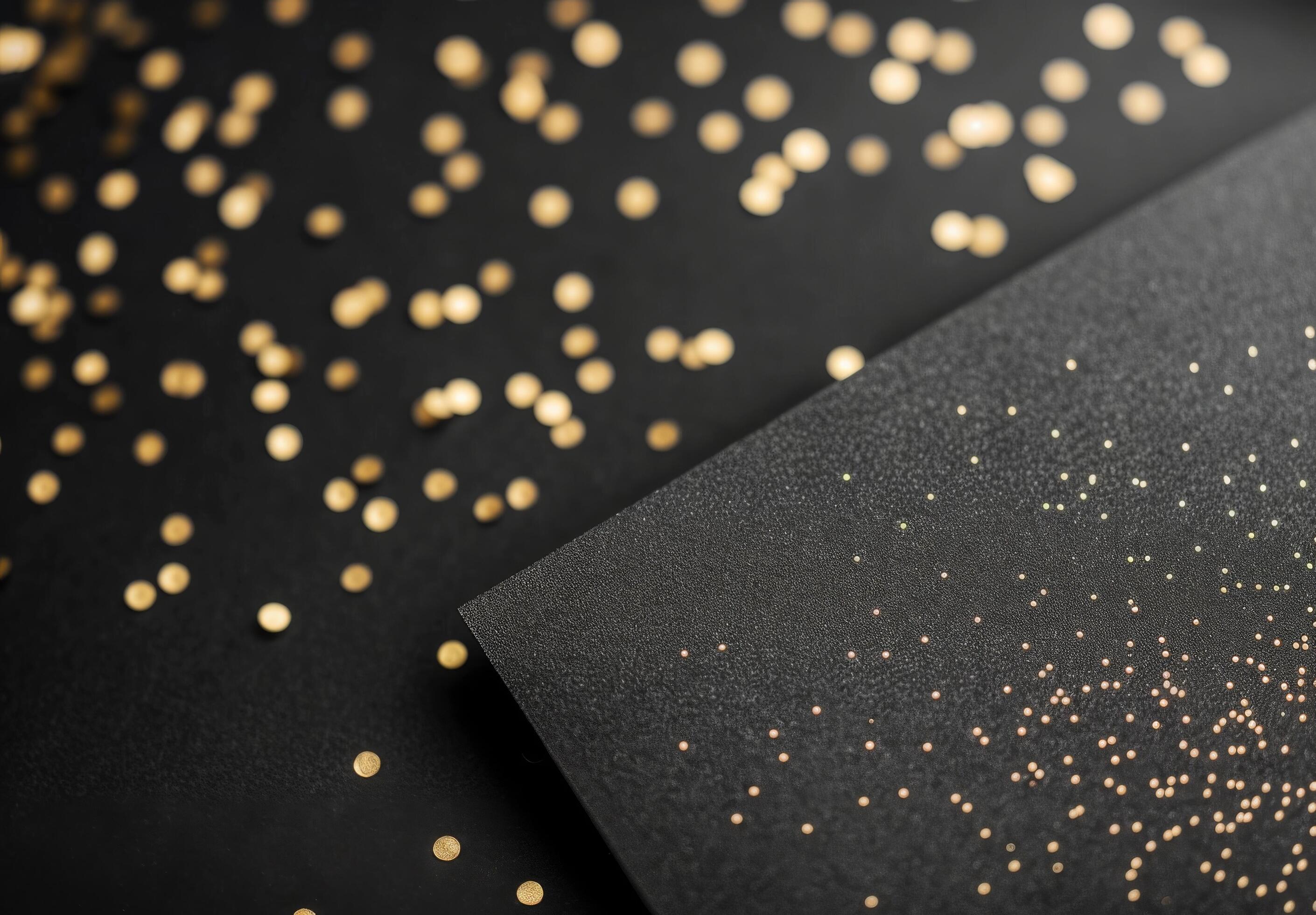 Gold Glitter On Black Background Stock Free