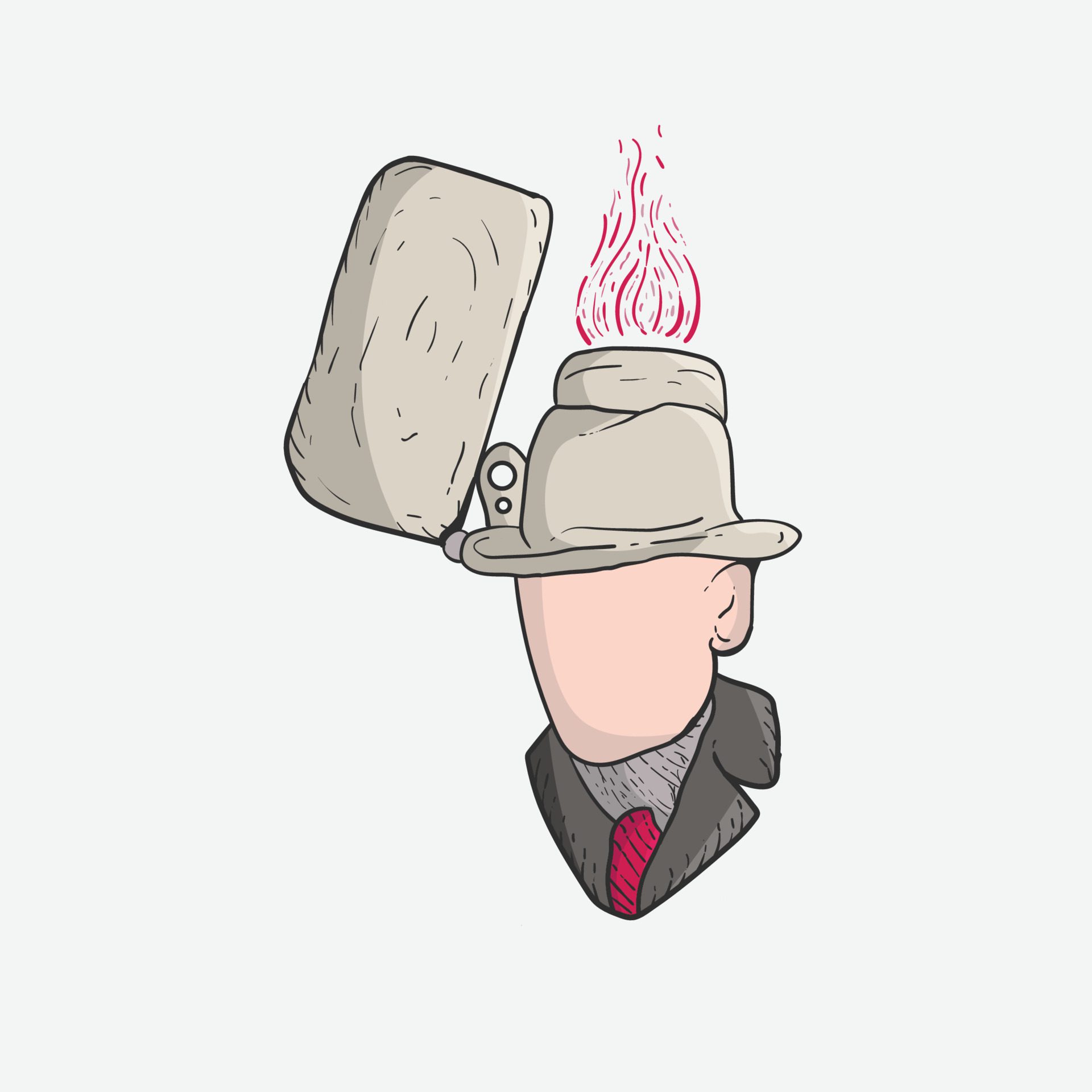 lighter and people illustration Free Vector