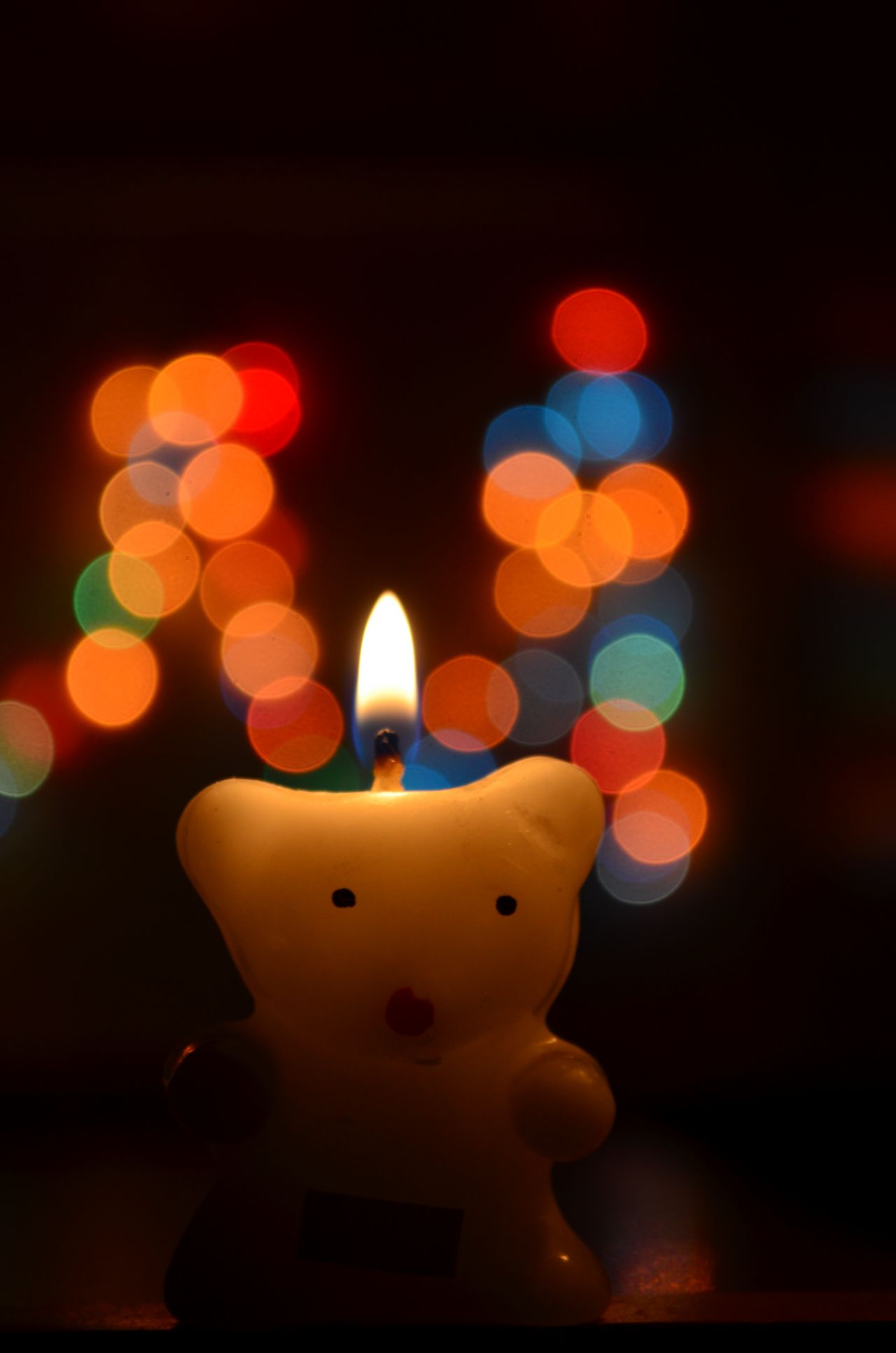 Bokeh Teddy Cute Candle Stock Free