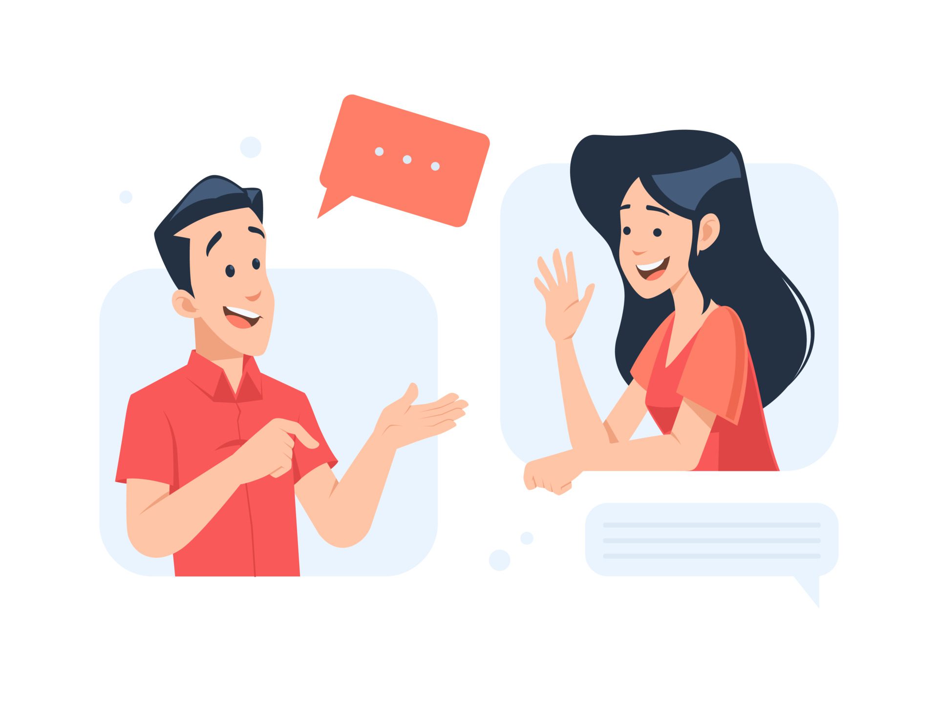 man and woman conversation flat illustration Free Vector