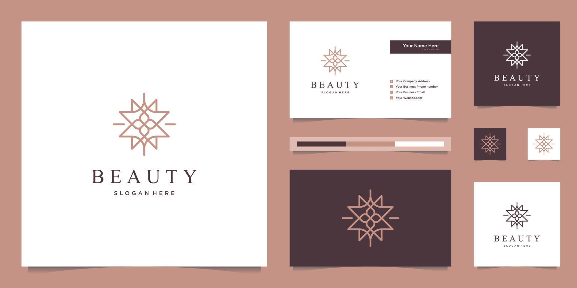 elegant abstract flowers inspiring beauty, yoga and spa. logo design and business card Stock Free and Free SVG