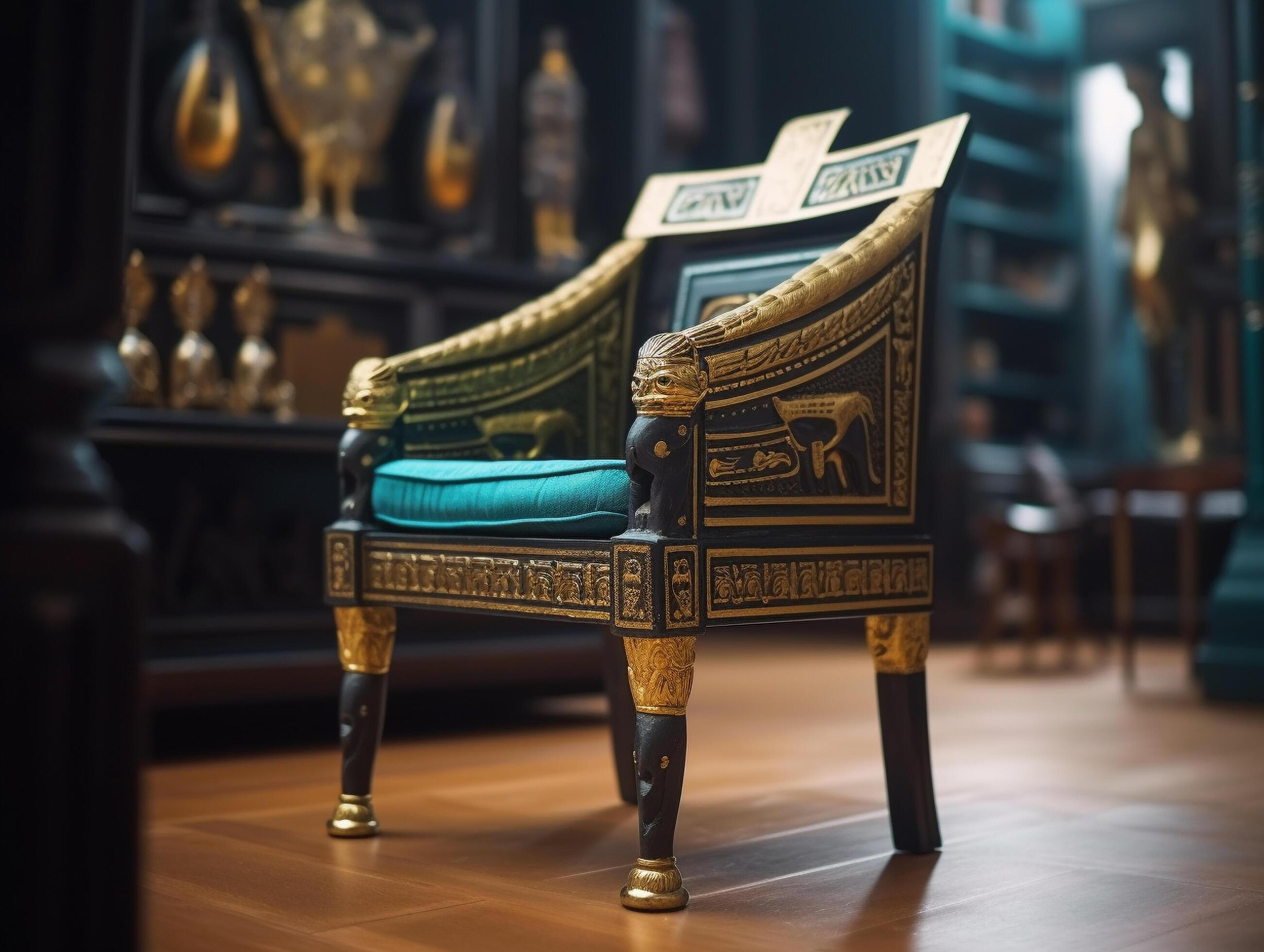 Egyptian furniture with classical ornaments Stock Free