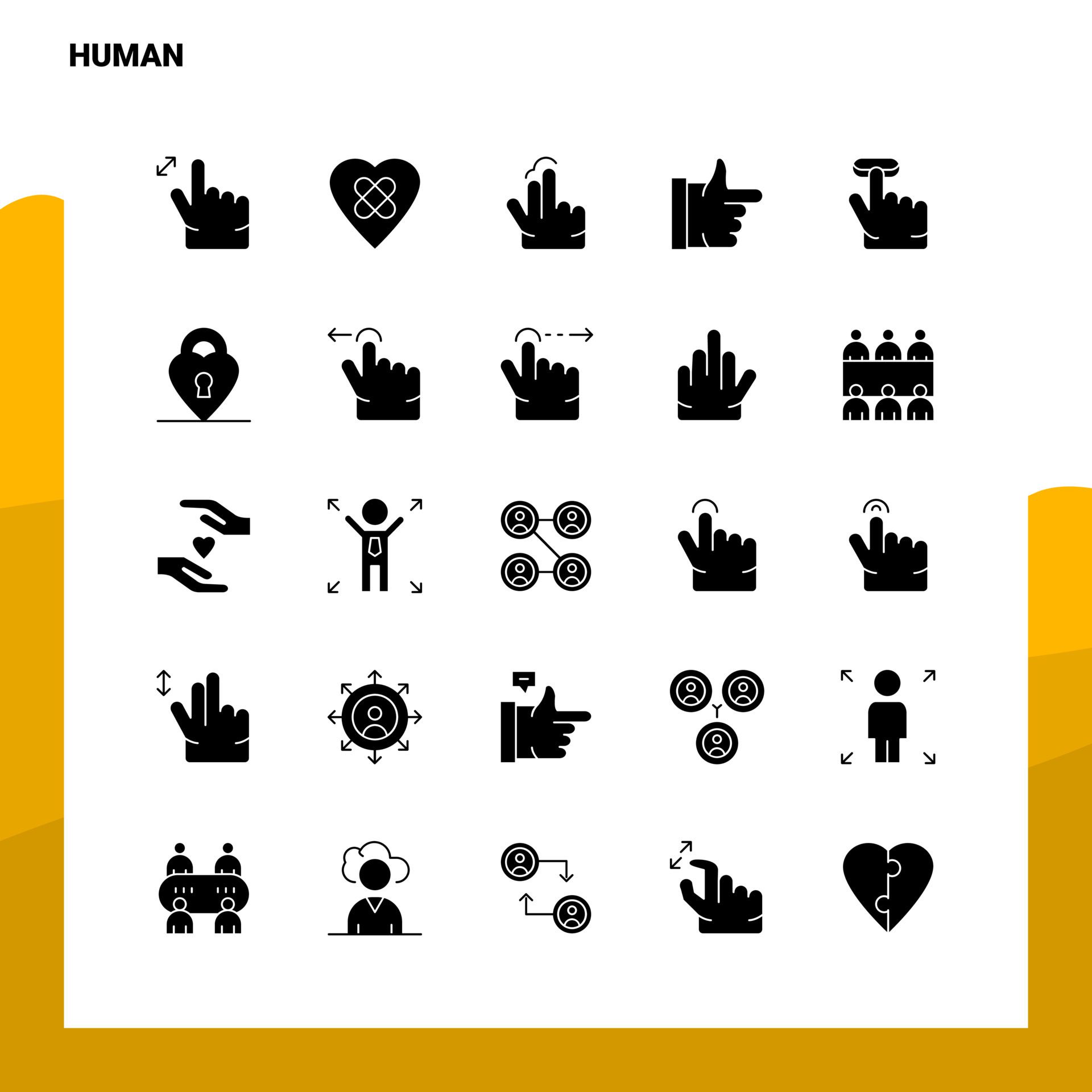 
									25 Human Icon set Solid Glyph Icon Vector Illustration Template For Web and Mobile Ideas for business company Free Vector