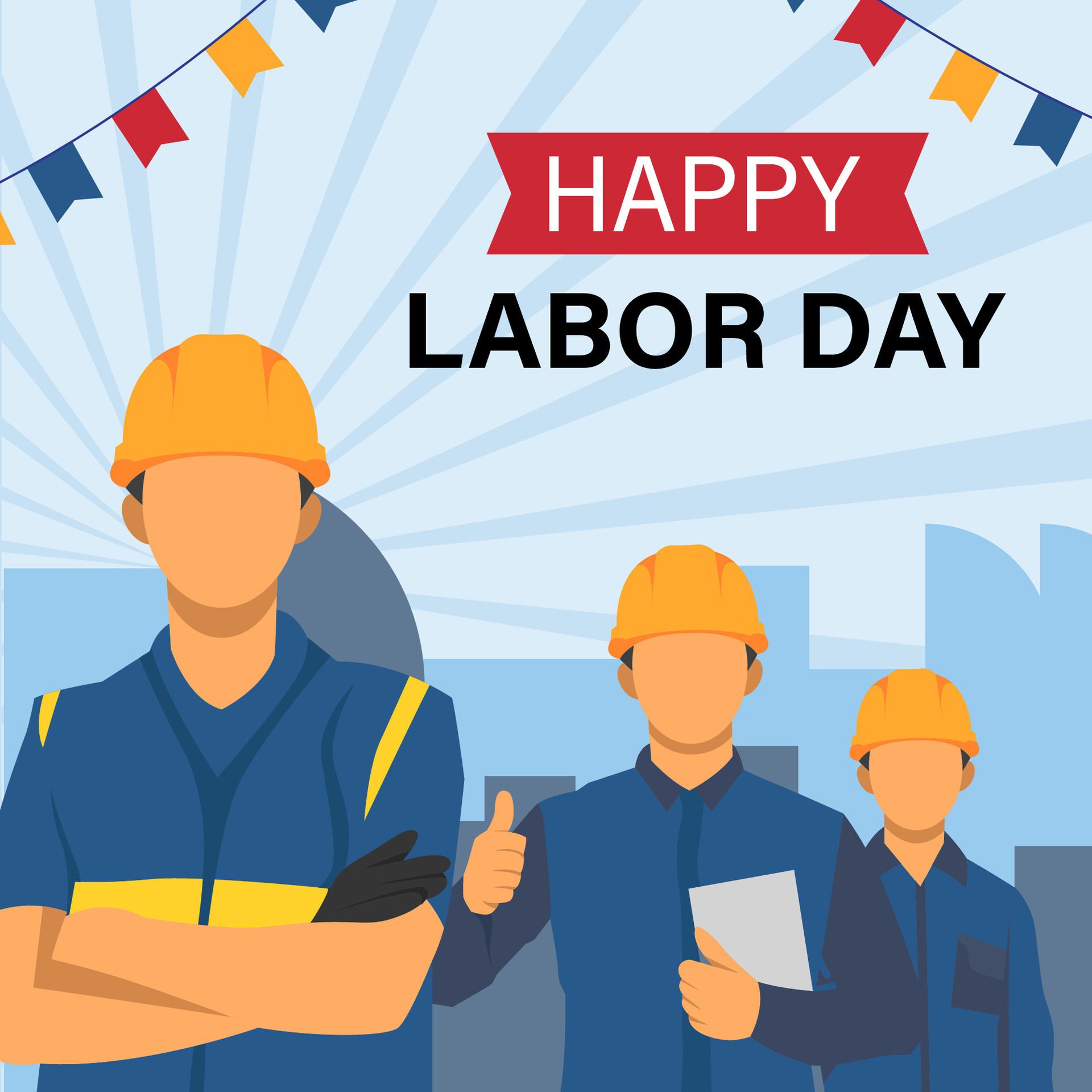 labor day celebration,contraction people Free Vector