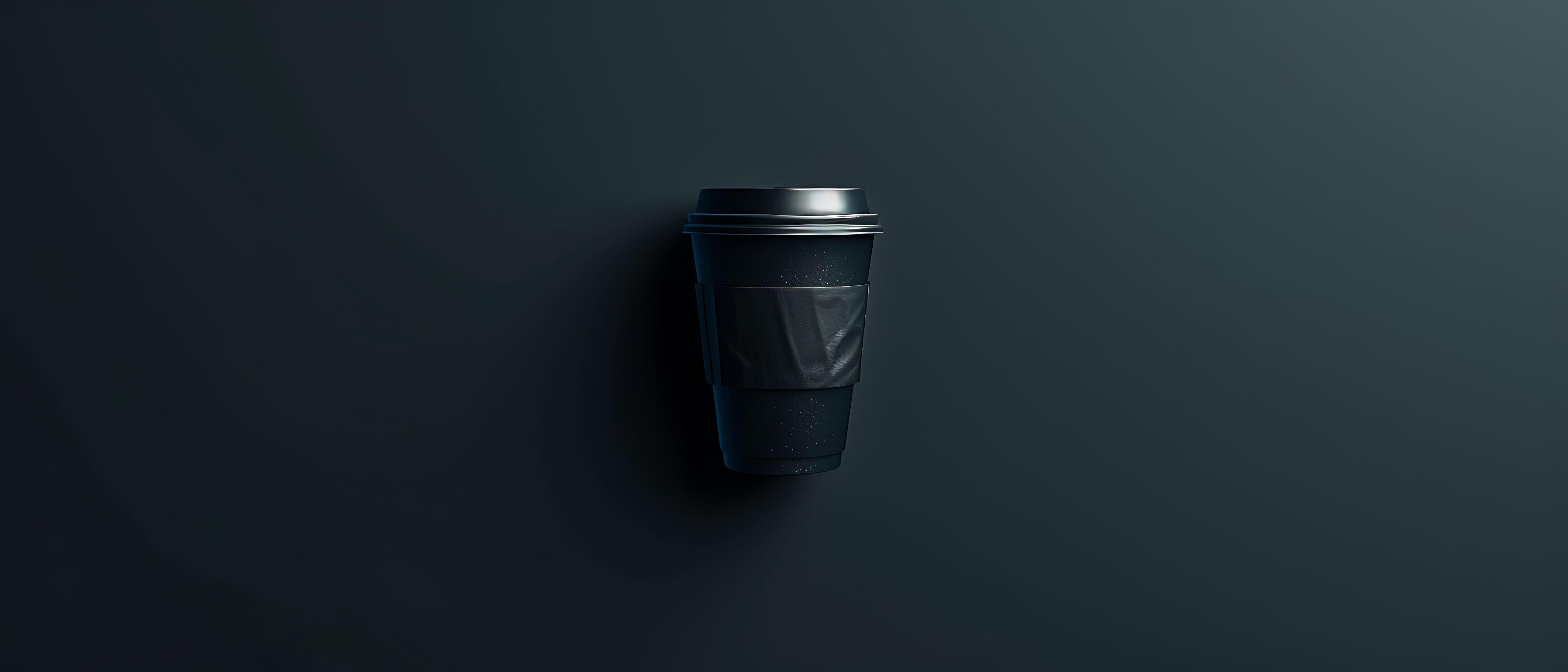 Modern Minimalism – Sleek Coffee Cup on Gradient Background with Copy Space Stock Free