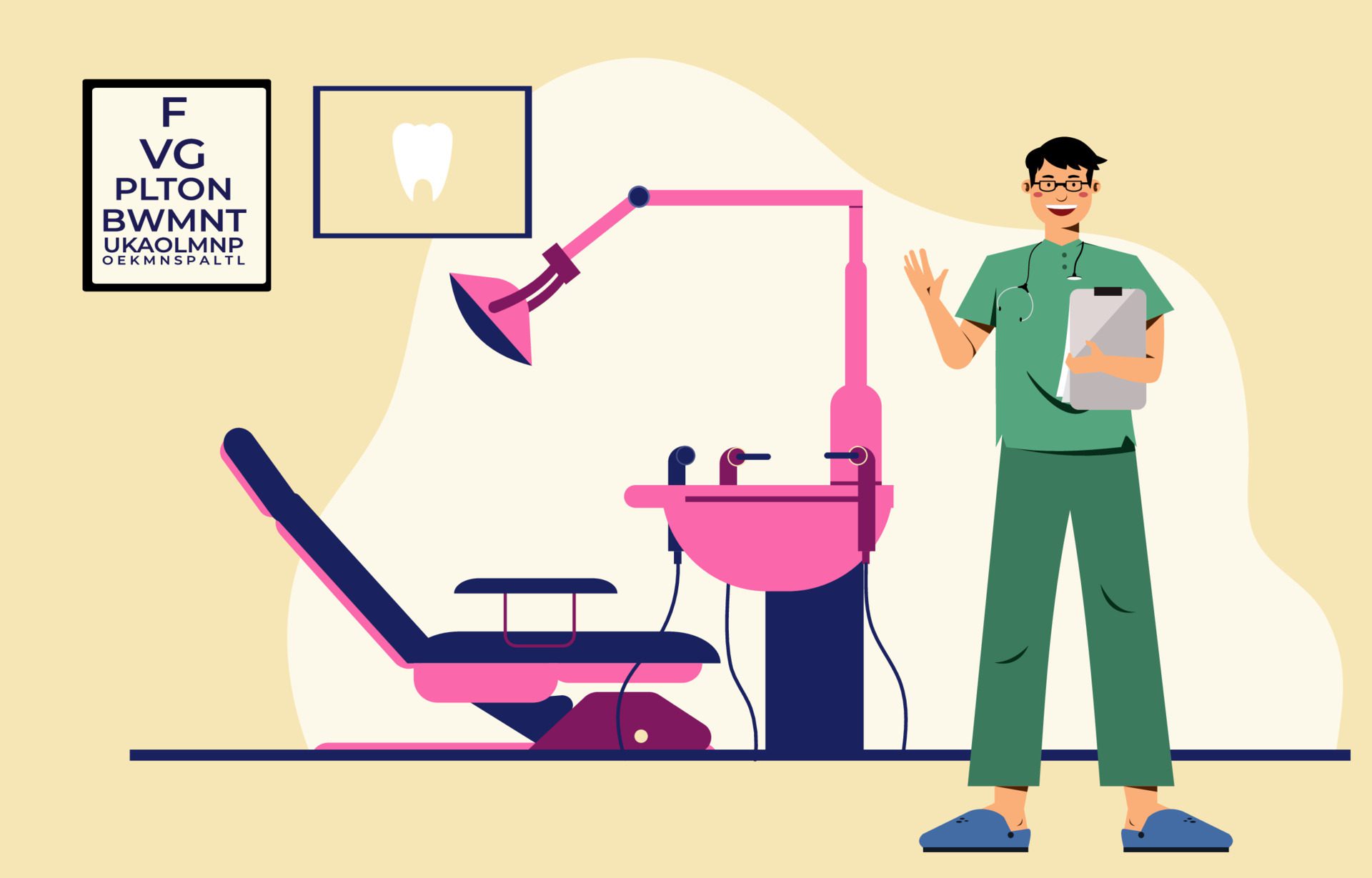 Dentist illustration flat Free Vector and Free SVG