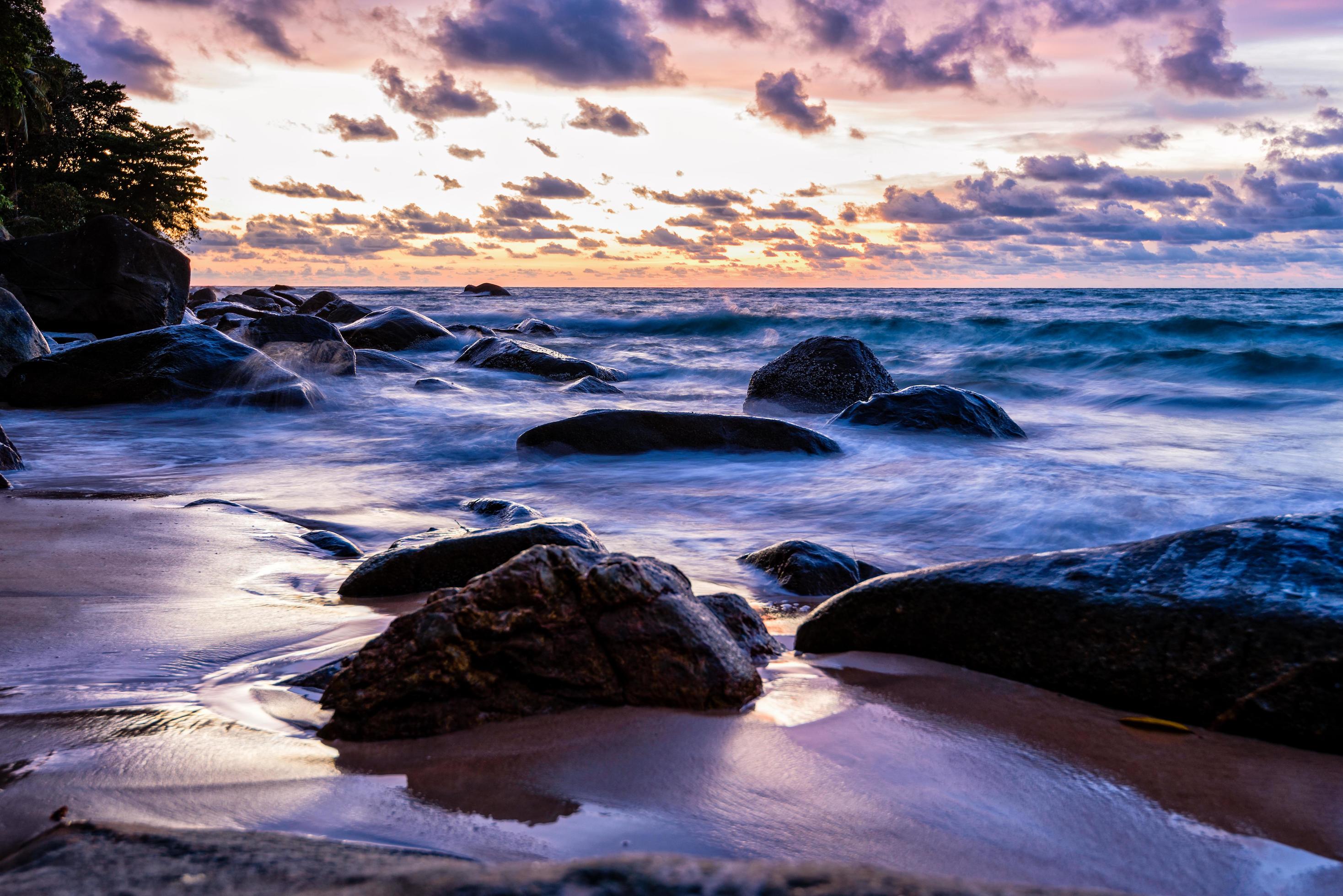 Sunset at beach in Thailand Stock Free