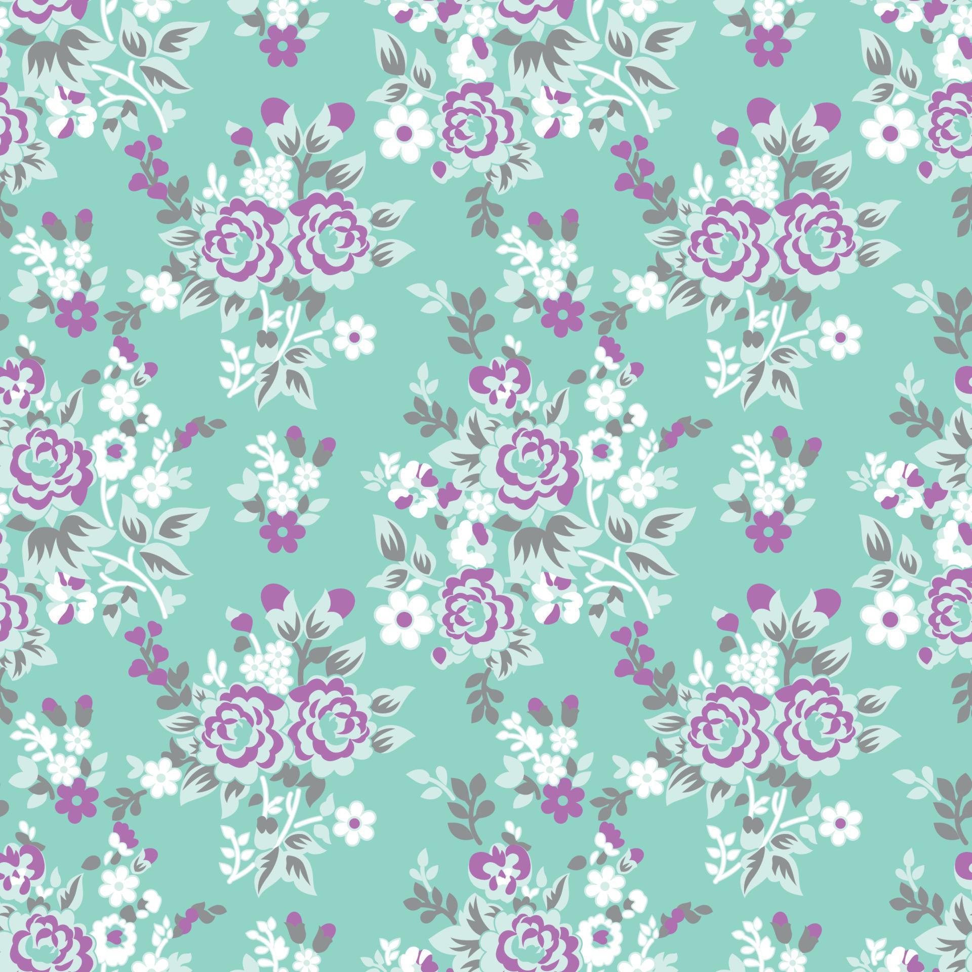 Beautiful watercolor flowers patterns on colorful background. pattern design Stock Free