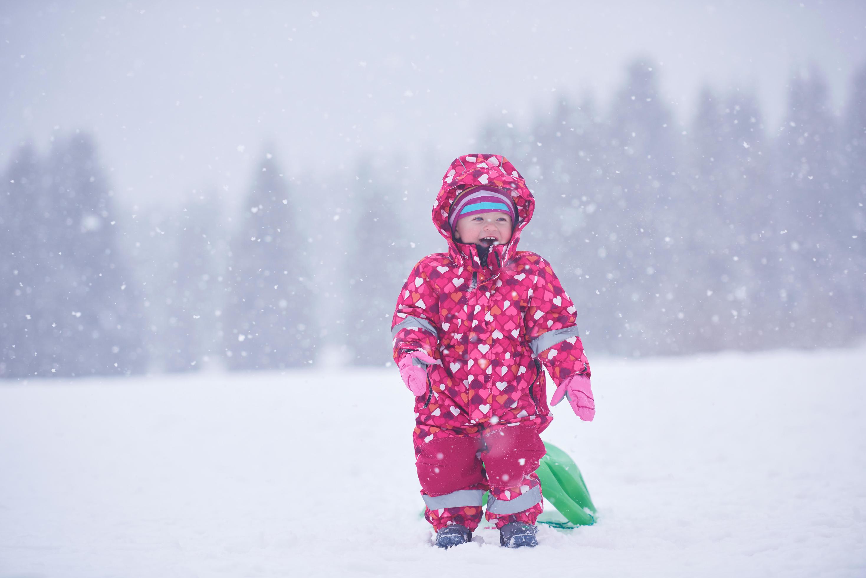 Family in snow Stock Free