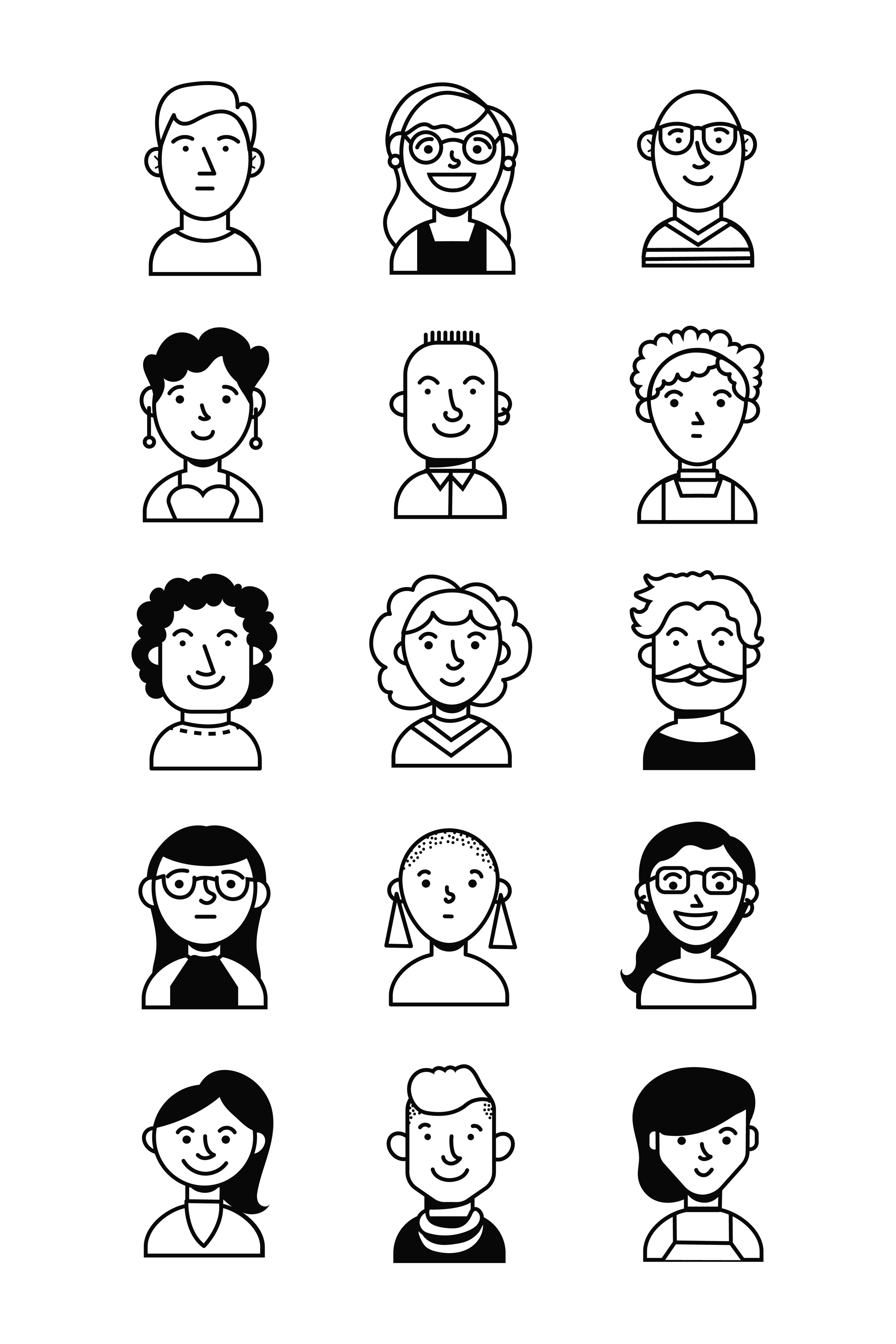 bundle of people group characters Free Vector