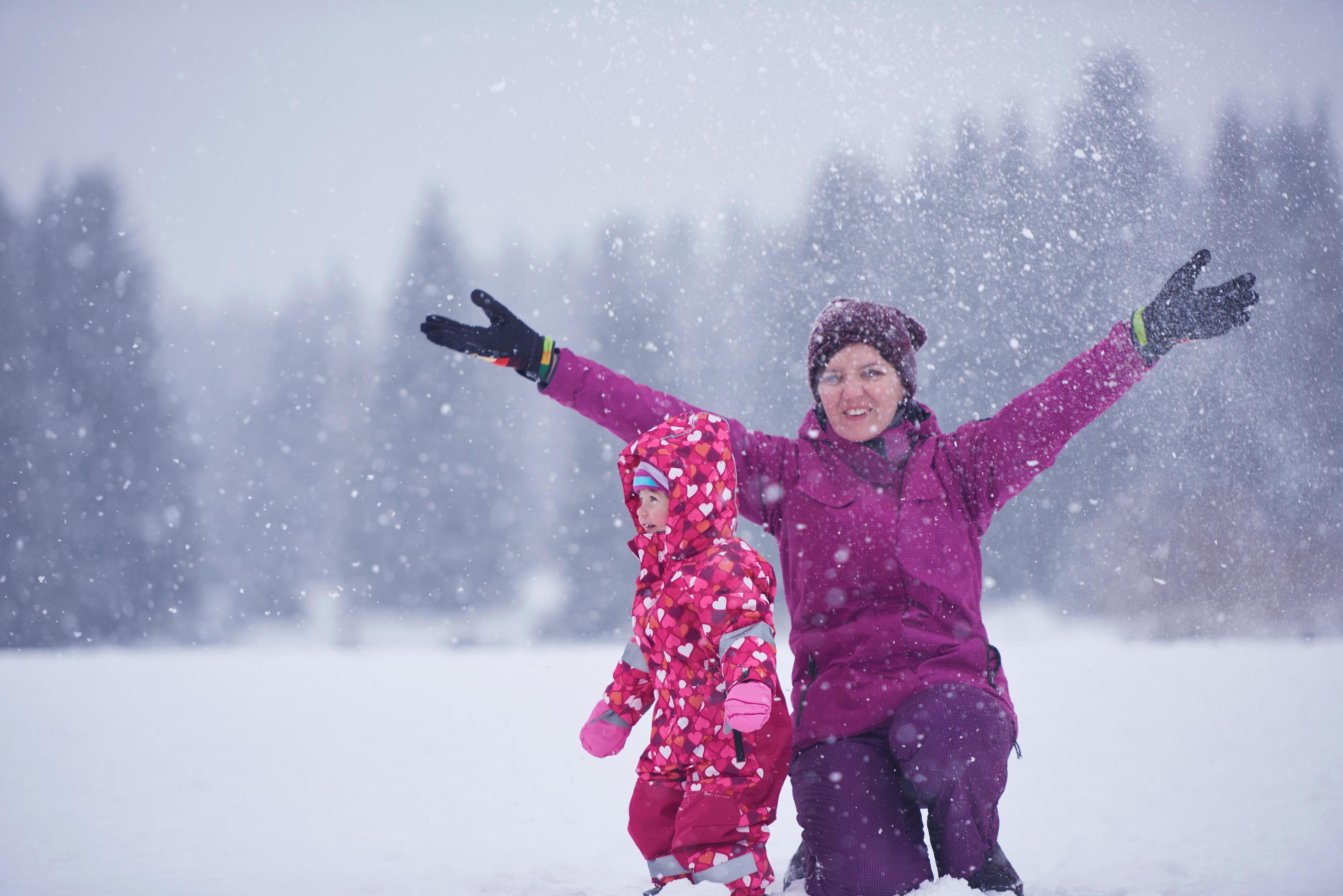 Family in snow Stock Free