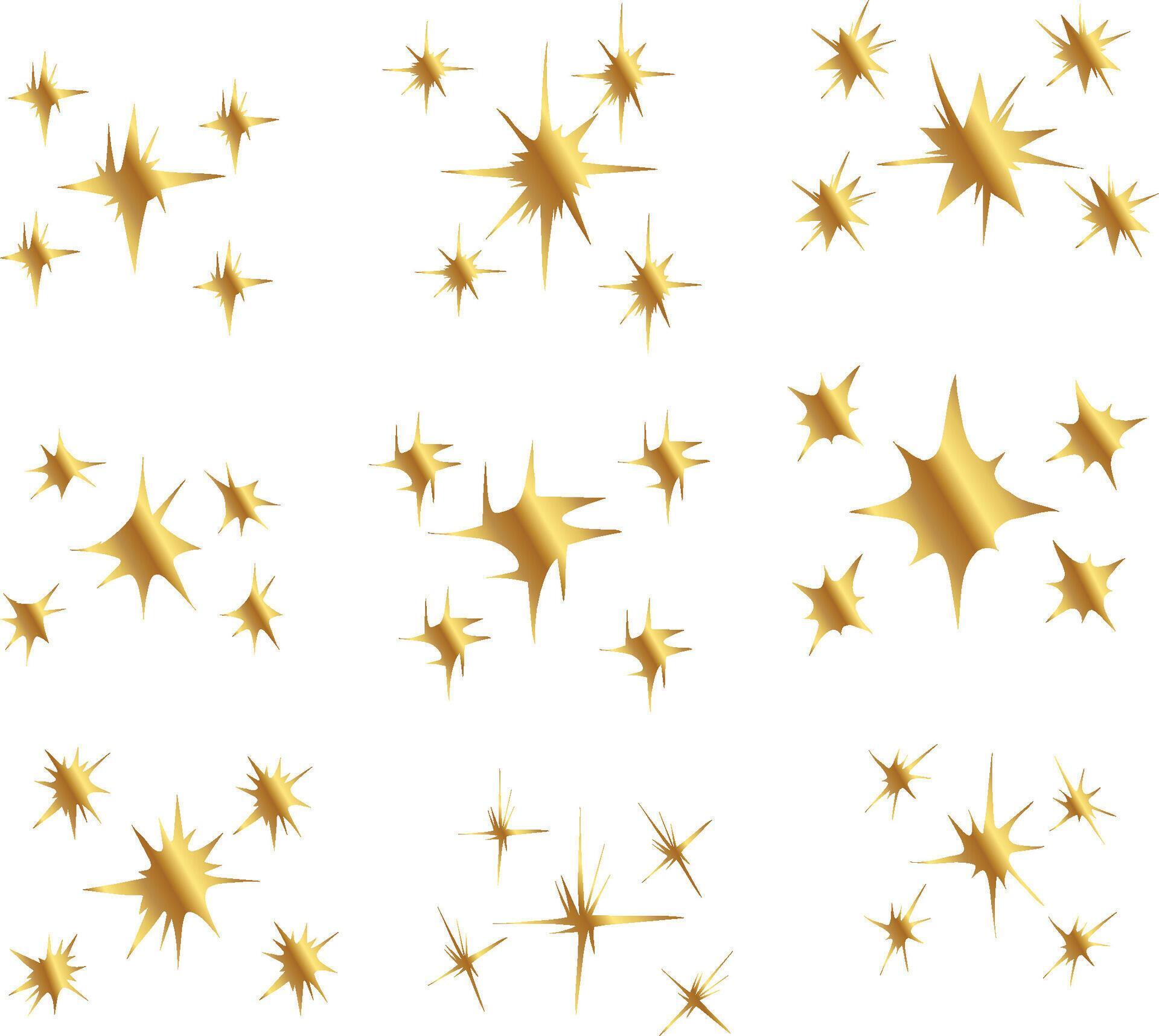 gold sparkling star collection Stock Free