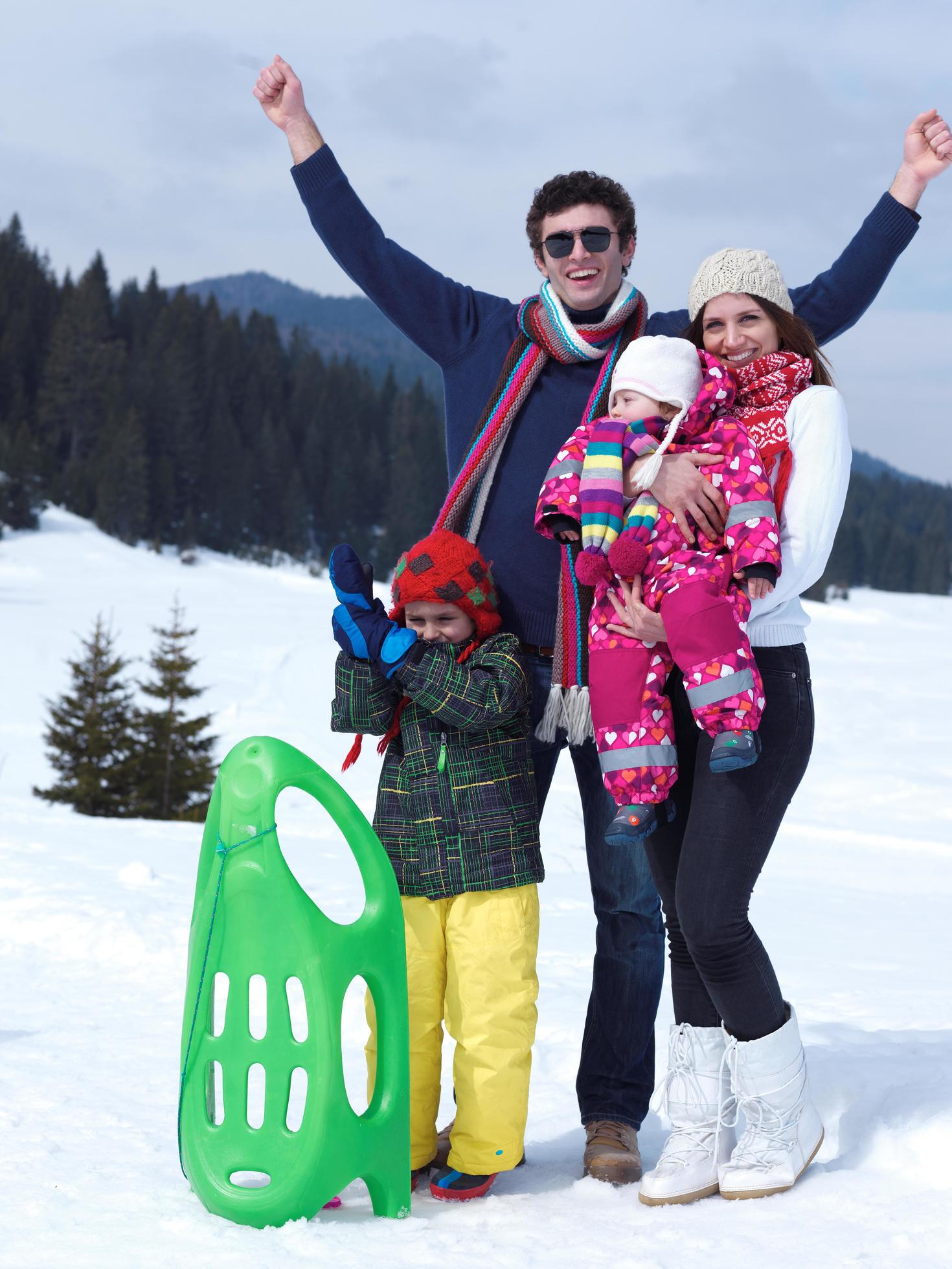 Winter family fun Stock Free