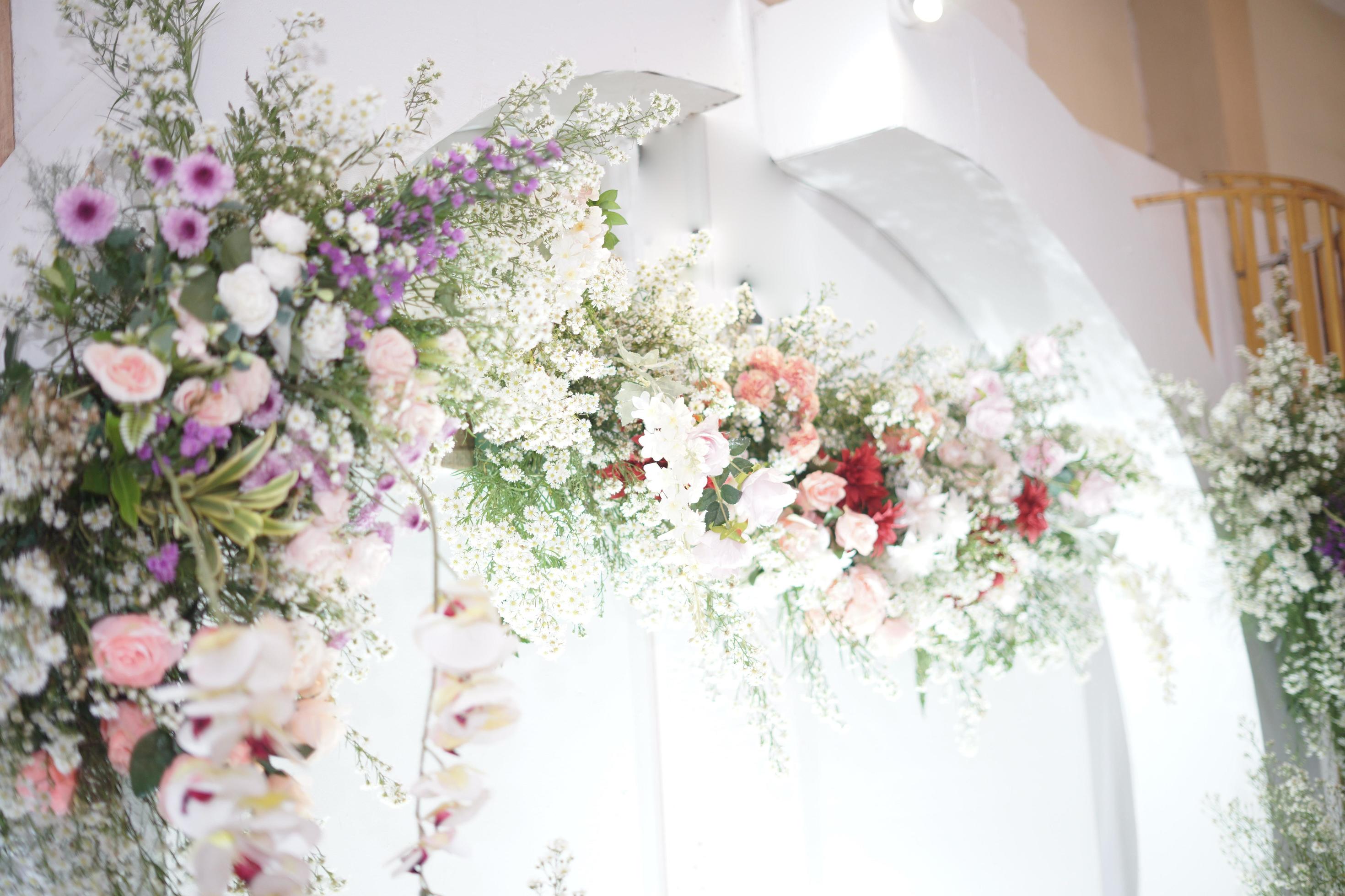 Beautiful Wedding Decoration with Flowers Stock Free