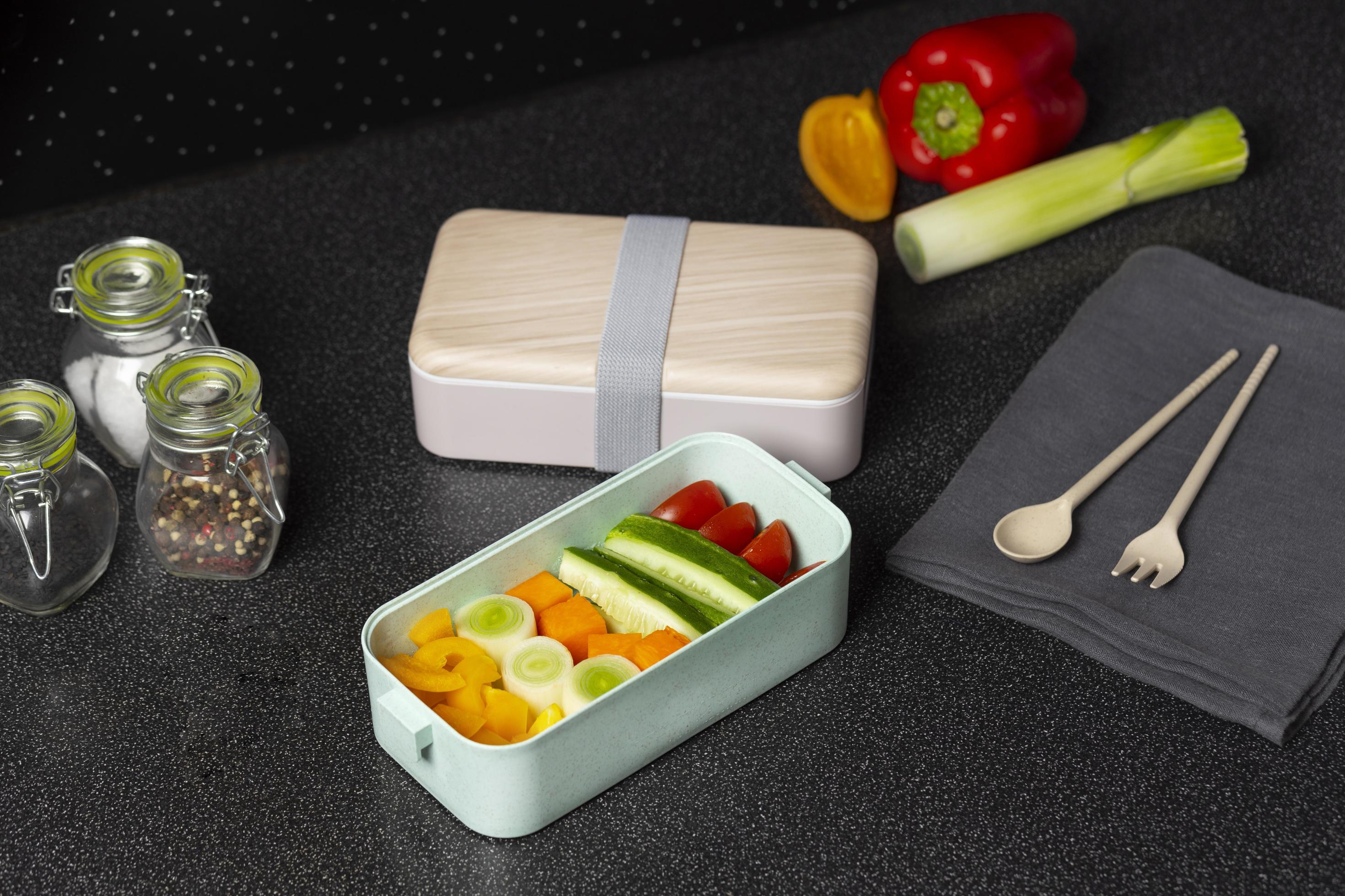 Top view composition food Japanese bento box Stock Free