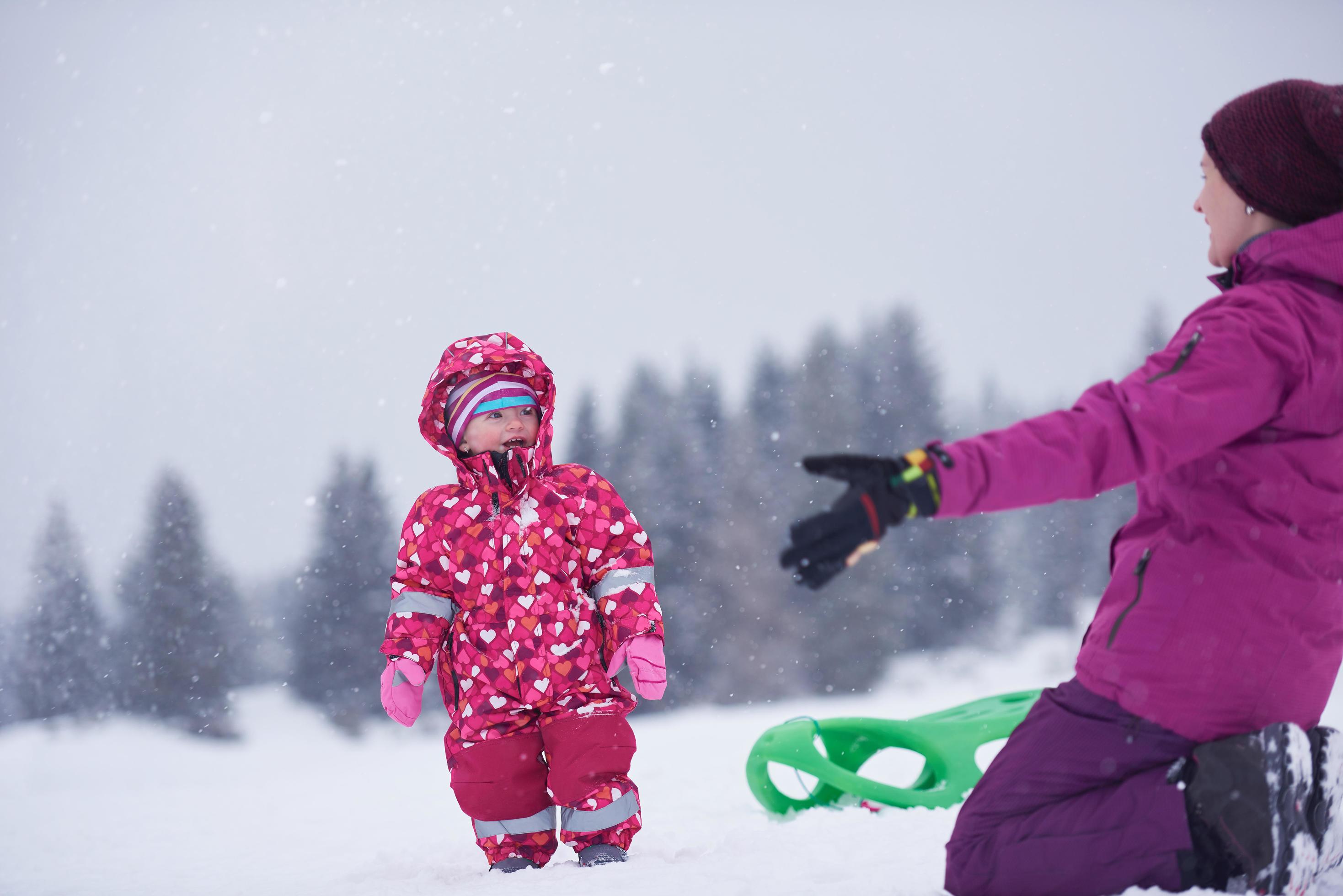 Family in snow Stock Free