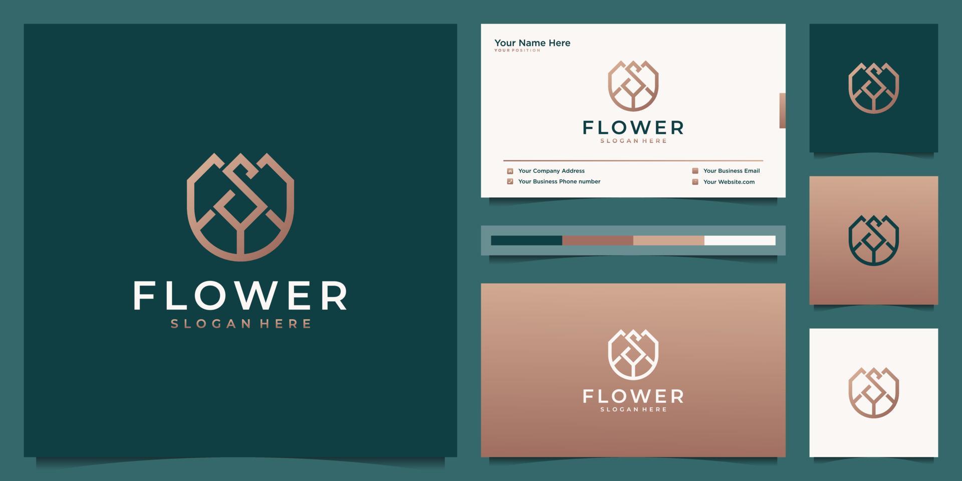 Flower rose luxury beauty salon, fashion, skincare, cosmetic, yoga and spa products. logo design and business card. Stock Free and Free SVG