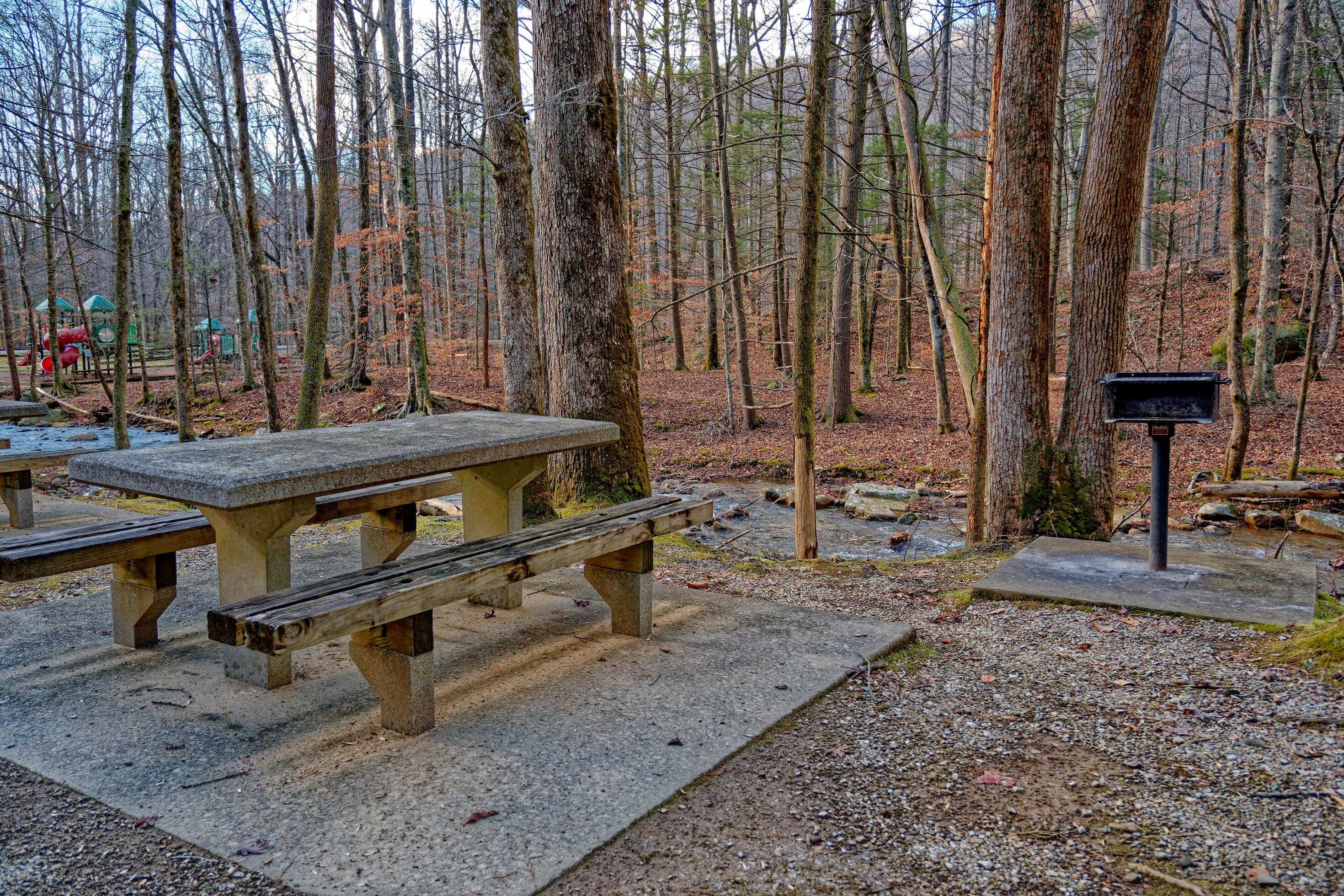 Picnic area in a park Stock Free