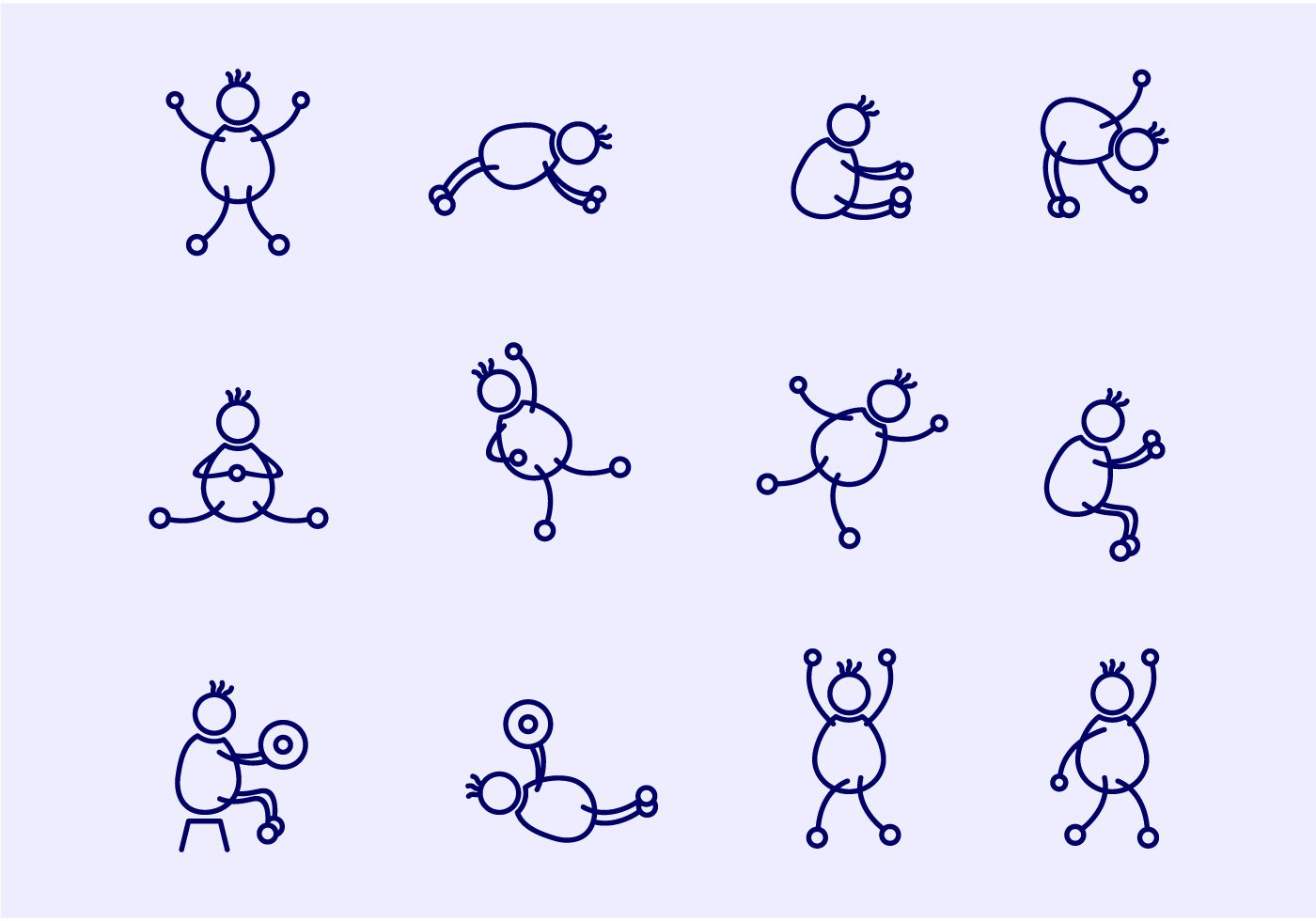 People Stickman Exercise Vector Icons Free Vector and Free SVG