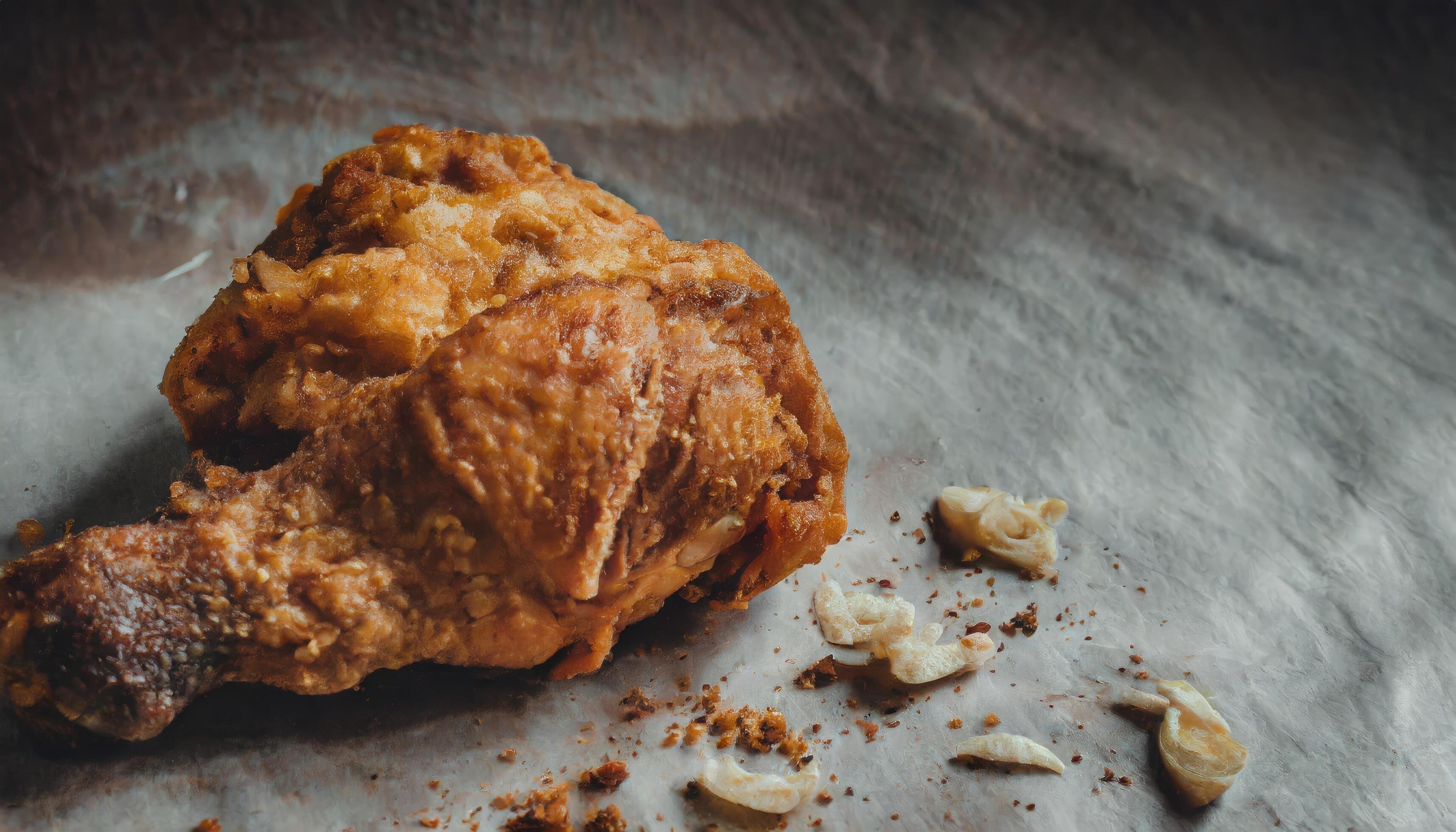 Copy Space image of Classic Southern Fried Chicken on dark background. Stock Free