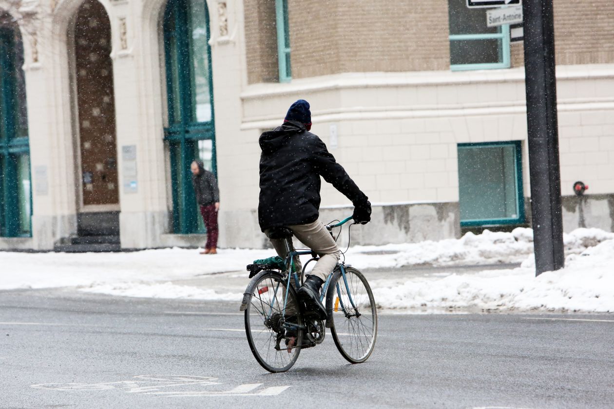 Biker In The Street Stock Free