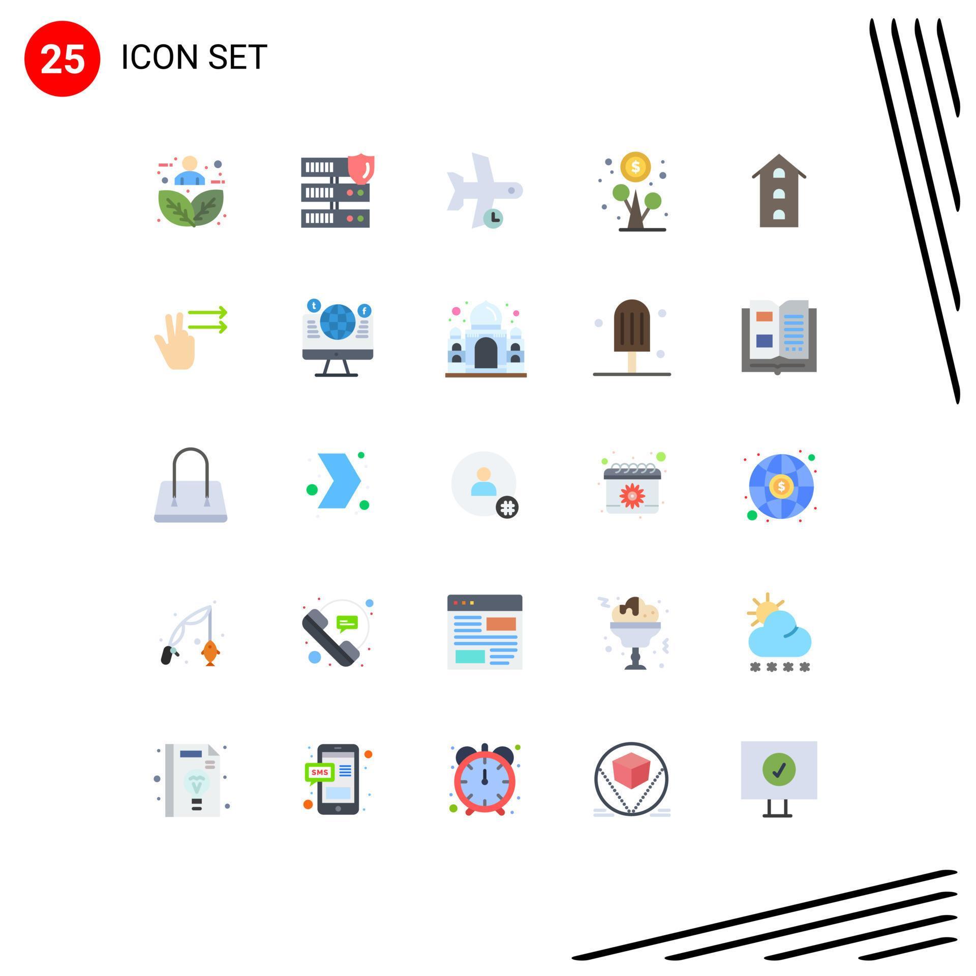 Set of 25 Modern UI Icons Symbols Signs for money flower security profit transport Editable Vector Design Elements Stock Free