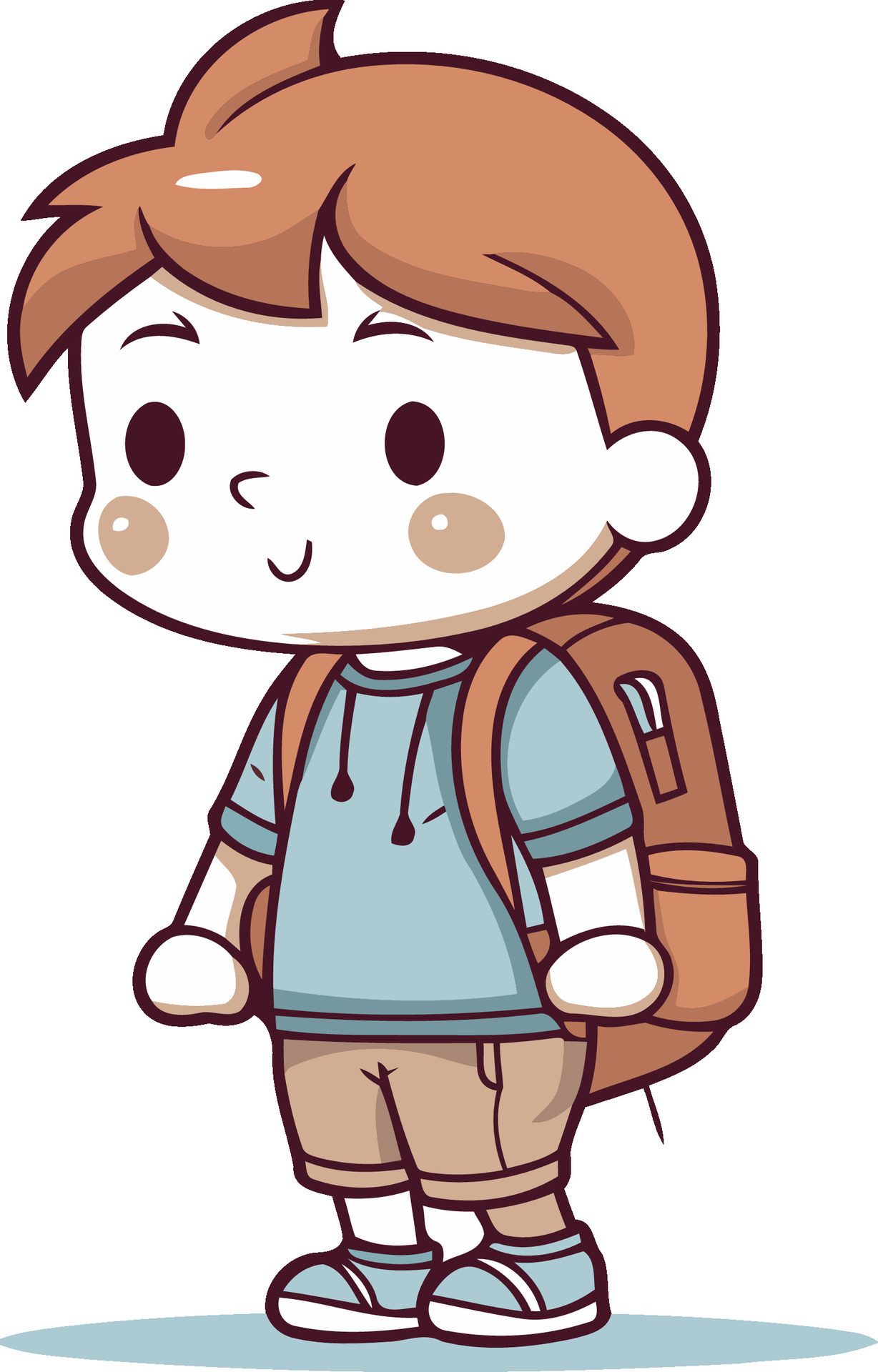 backpack. student. child. kid. backpacker. little. school. boy. bag. person. young. cute. character. cartoon. childhood. illustration. people. smile. happy. funny Free Vector