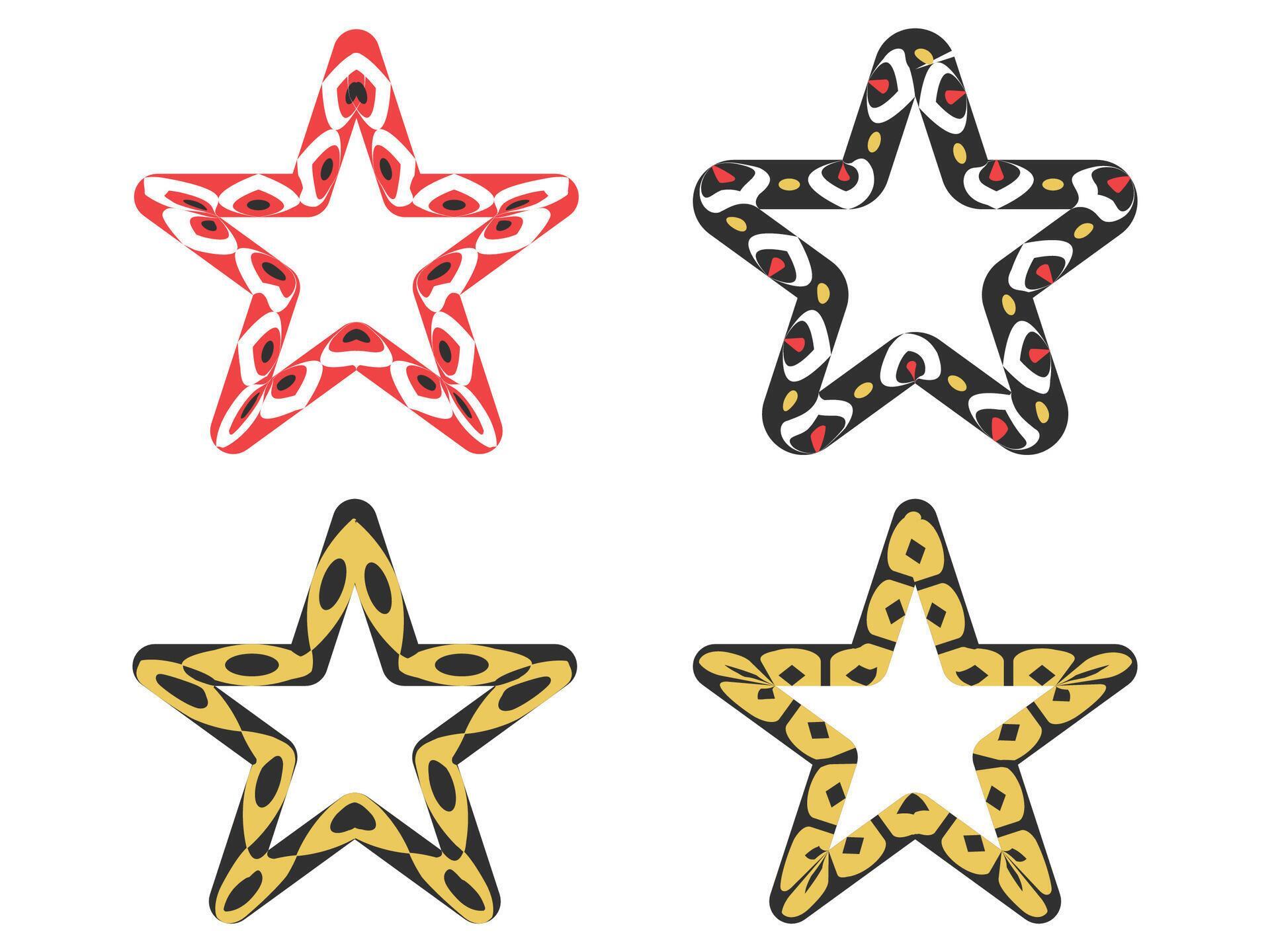 
									Abstract star shape geometric frame borders collection illustration Stock Free