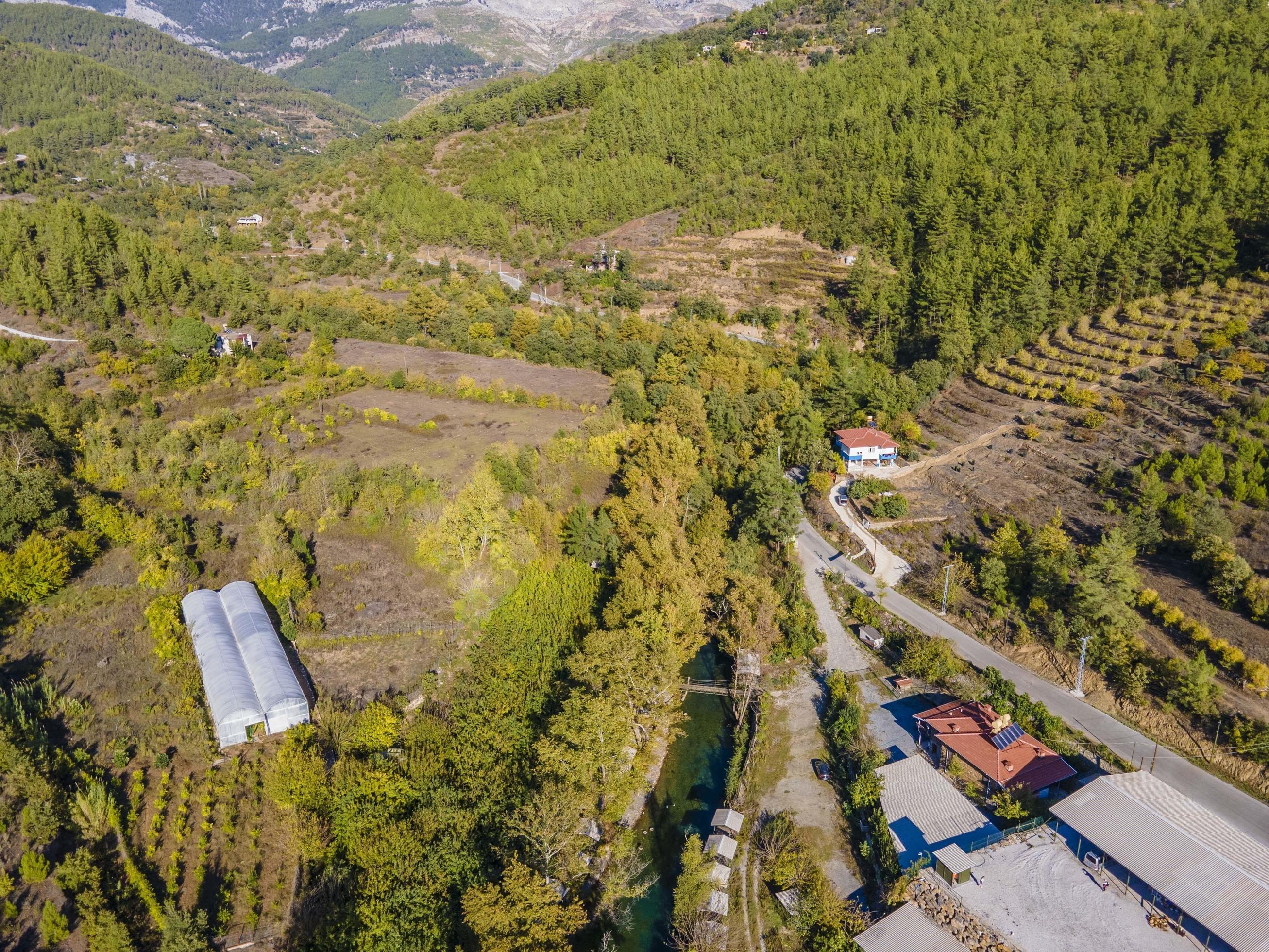 breathtaking views from the air in nature. it’s autumn here Stock Free