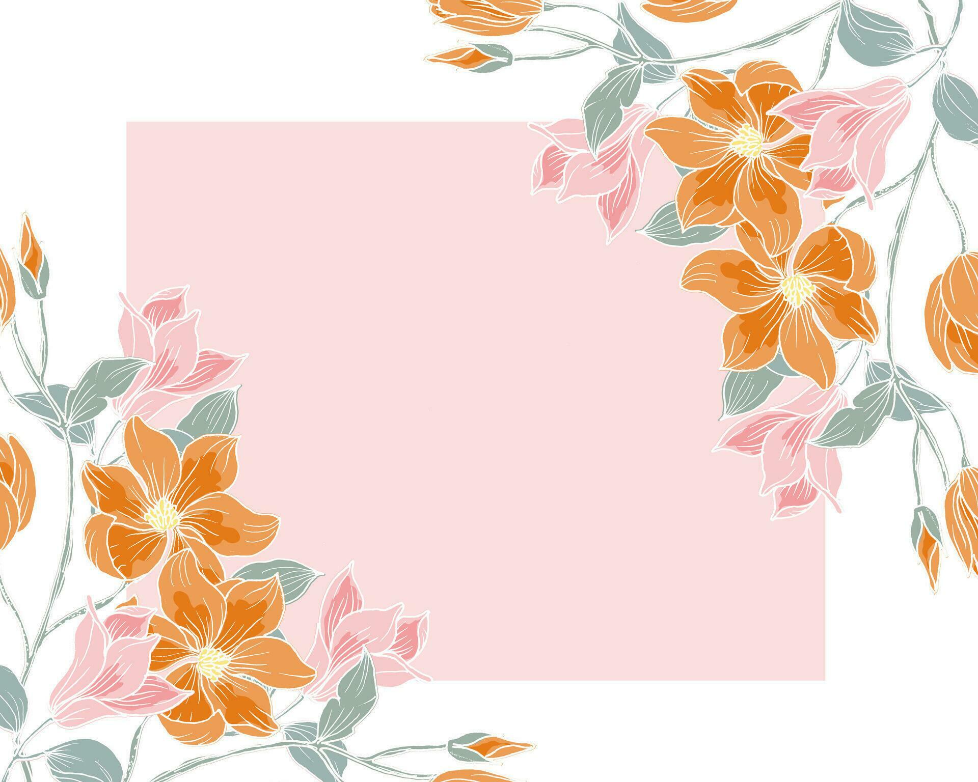 Hand Drawn Vintage Magnolia Flower Border Stock Free and Free SVG