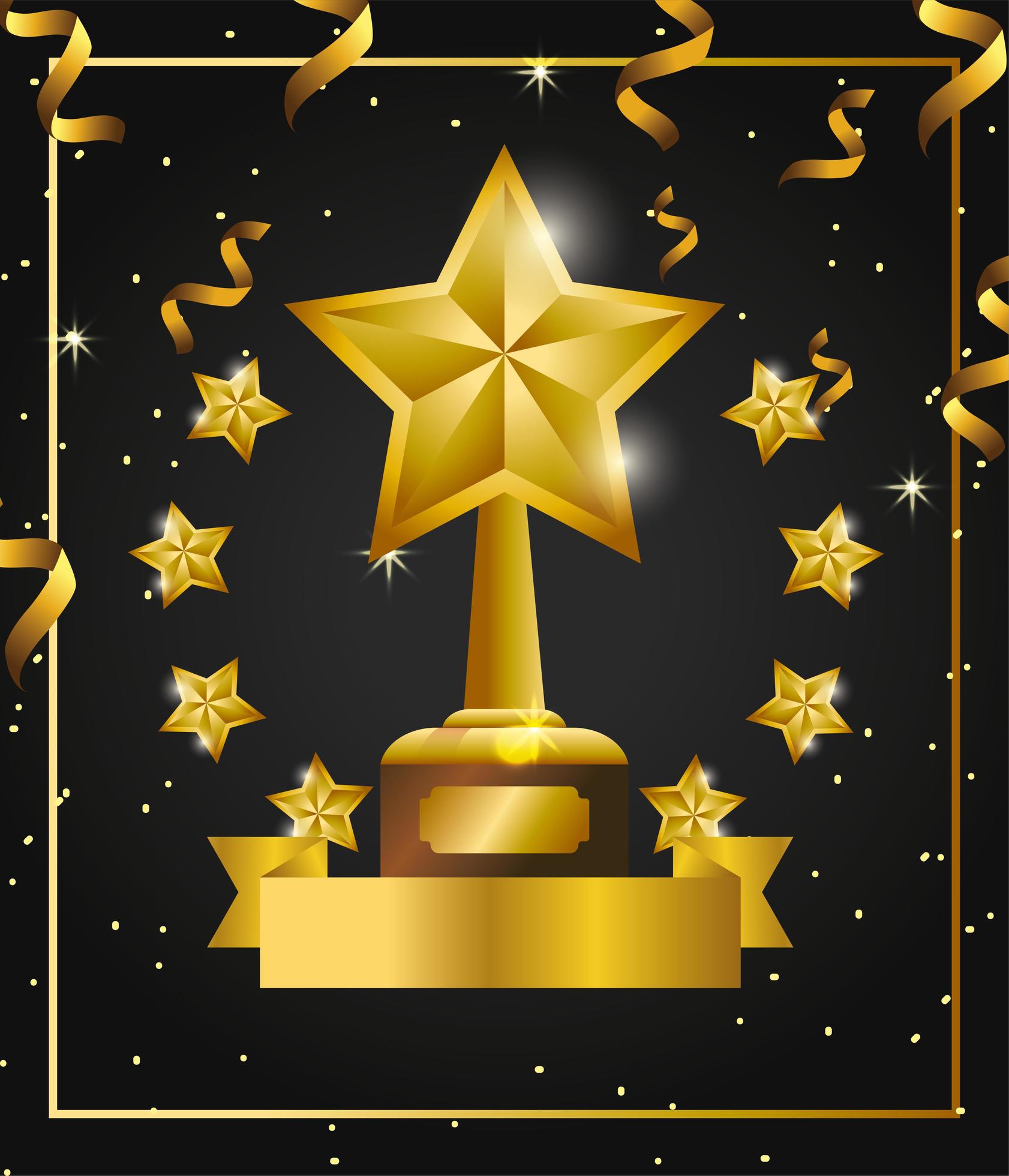 Award celebration design with star trophy Stock Free