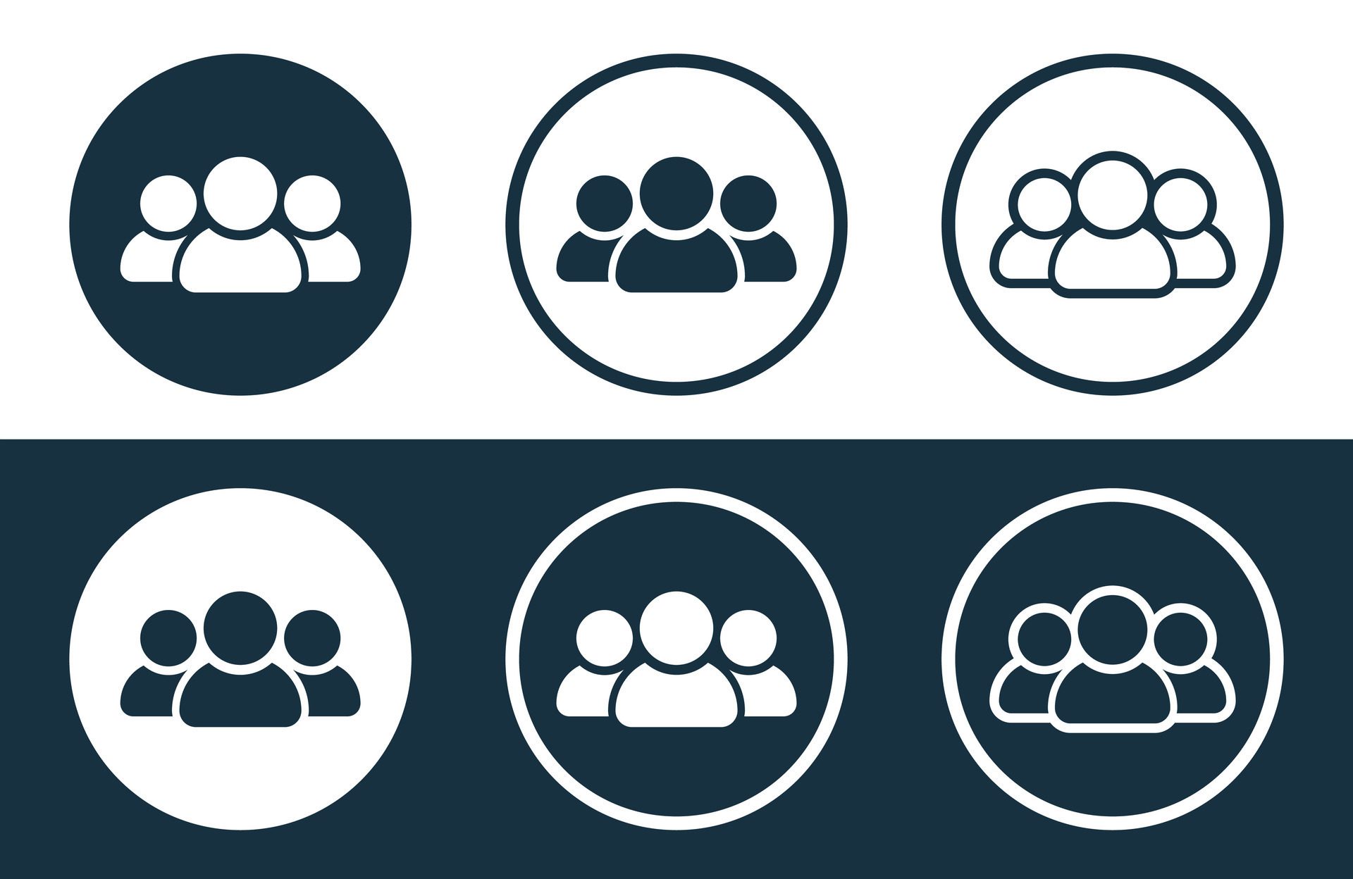 Set of People icons isolated flat and outline style illustration Free Vector