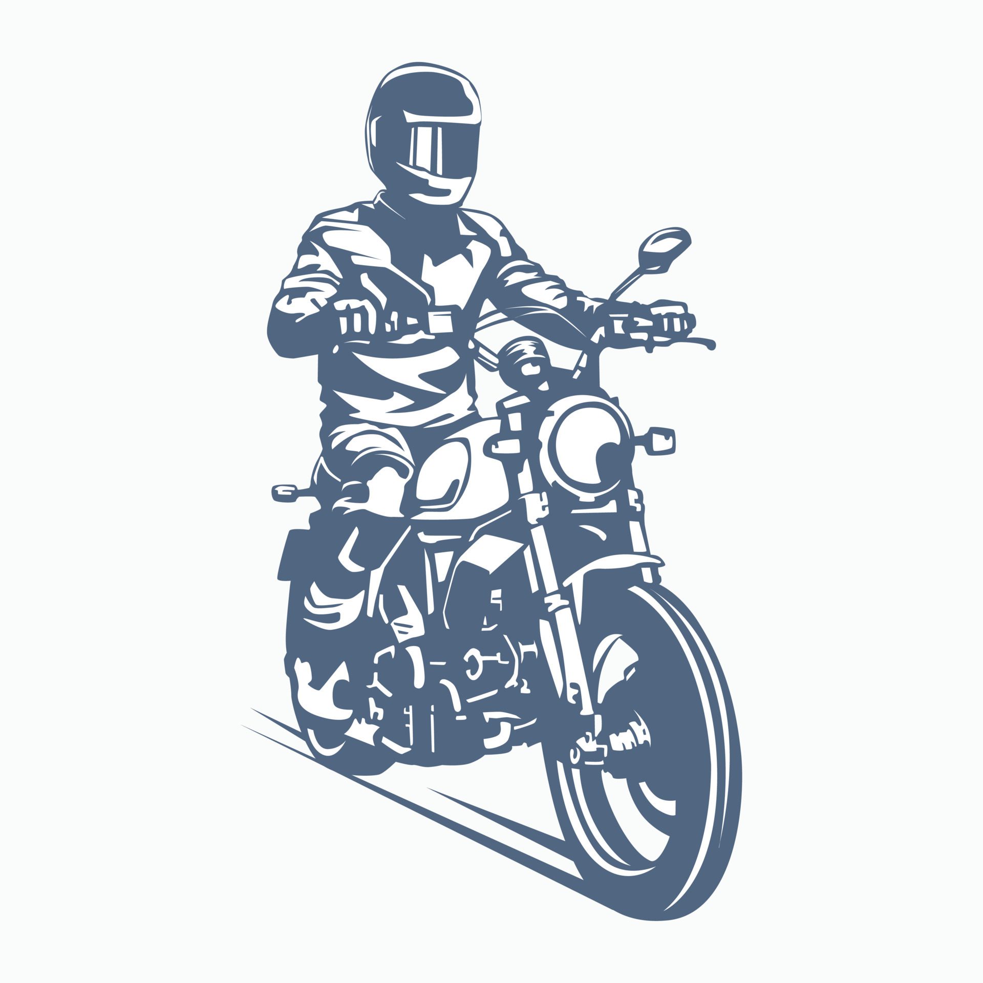 vector illustration of touring man riding a motorbike Free Vector