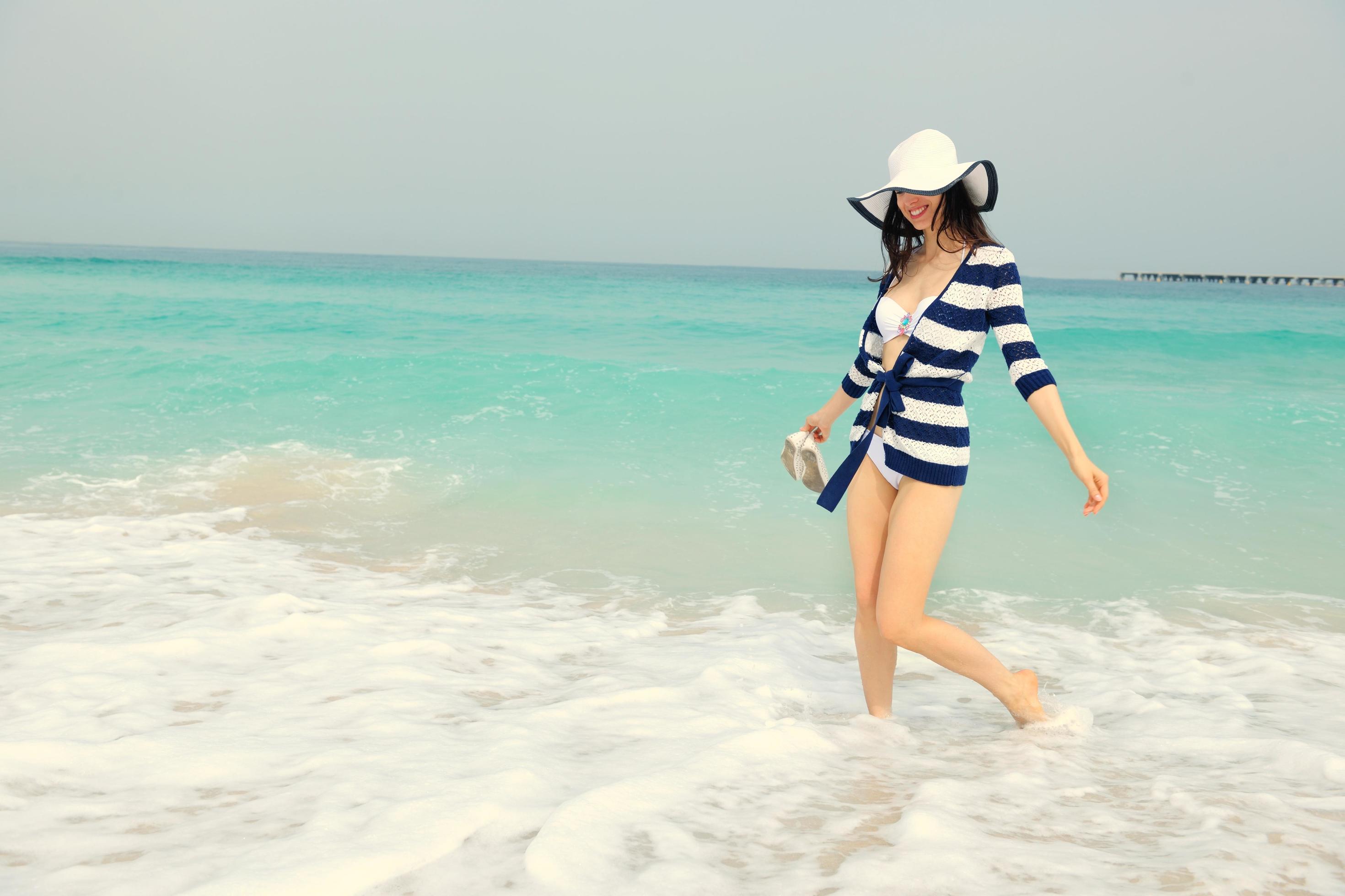 Happy Beautiful Woman Enjoying Summer Vacation Stock Free