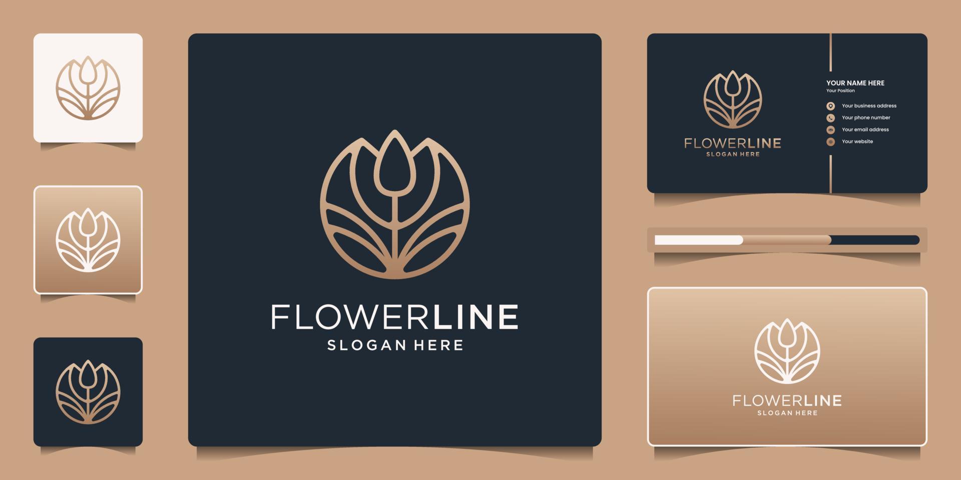 Feminine beauty abstract flower with line art style. Minimalist logo for salon, fashion, skincare, cosmetic, yoga, spa and products. Stock Free and Free SVG