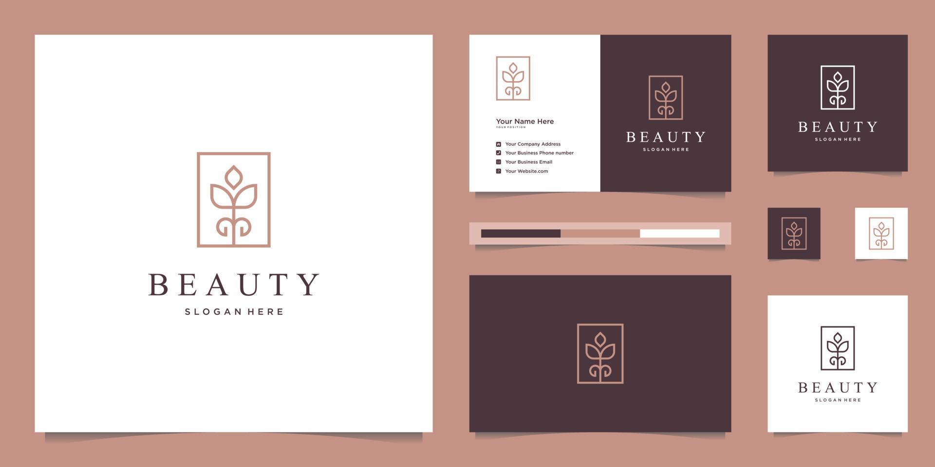 elegant abstract flowers inspiring beauty, yoga and spa. logo design and business card Stock Free and Free SVG