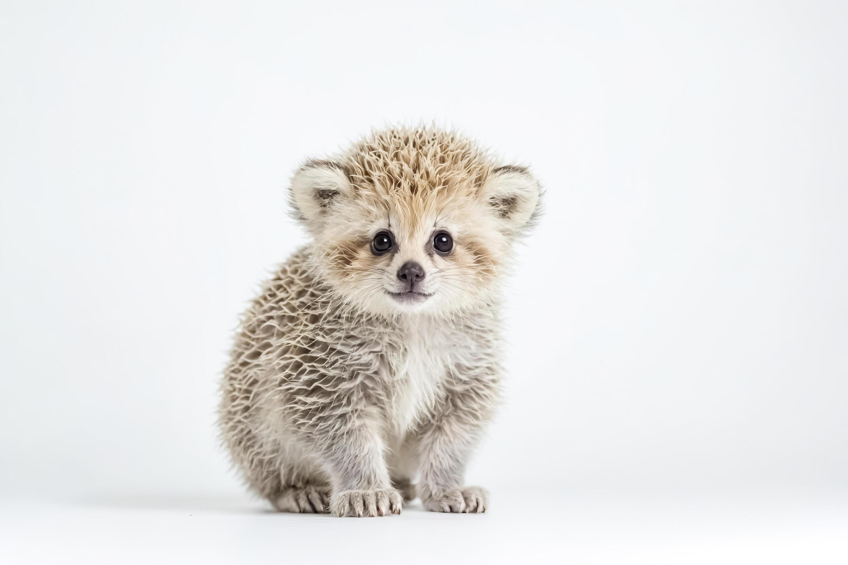 Cute Baby Hedgehog Posing On White Background Stock Free