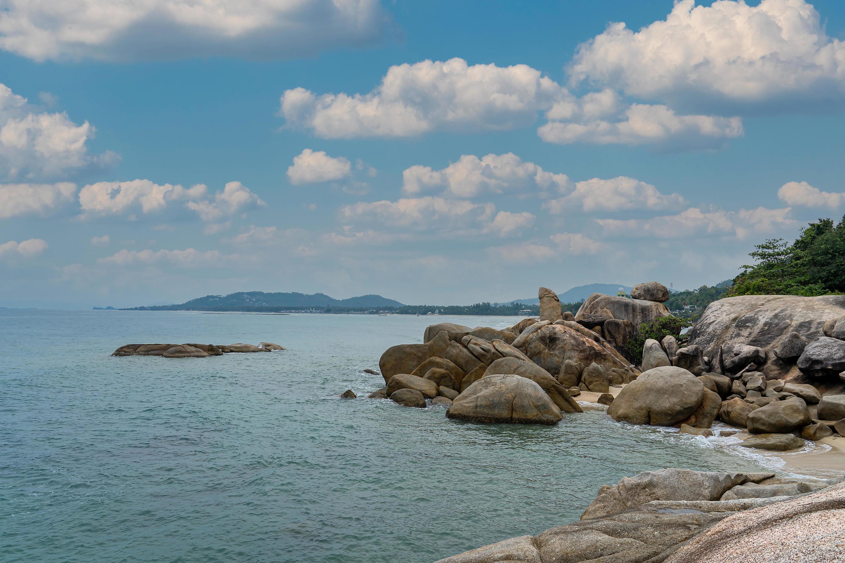 Grandfather and Grandmother stone symbol of lamai beach in surat thani Thailand landmark for tourism Stock Free