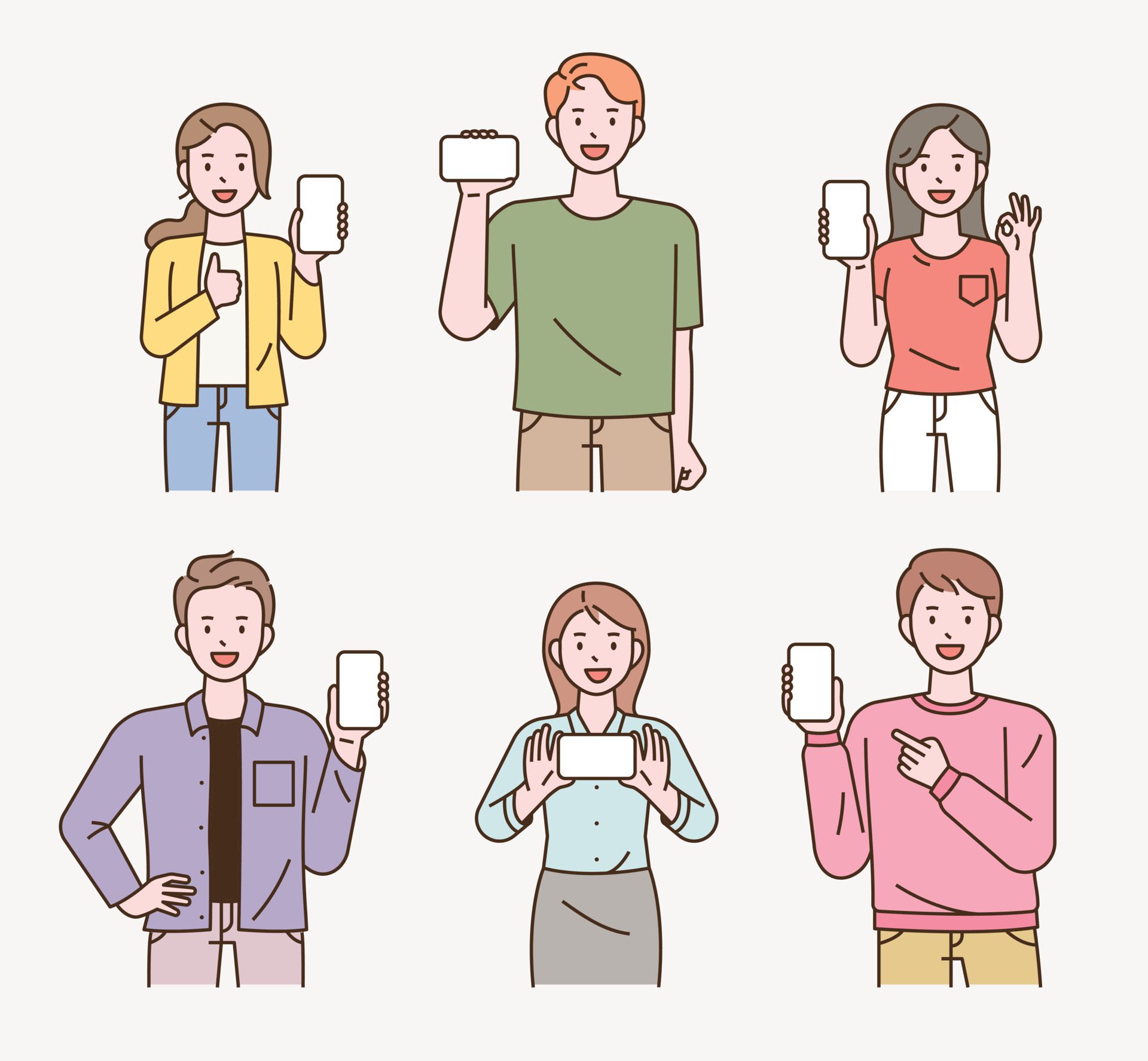 Many people are explaining with cell phones in their hands. flat design style vector illustration. Free Vector