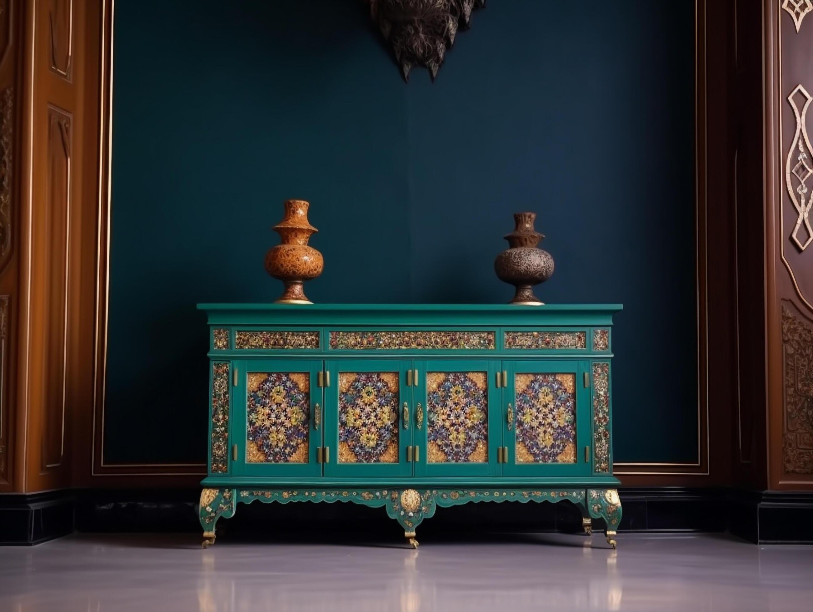 Islamic culture furniture with classical ornaments Stock Free