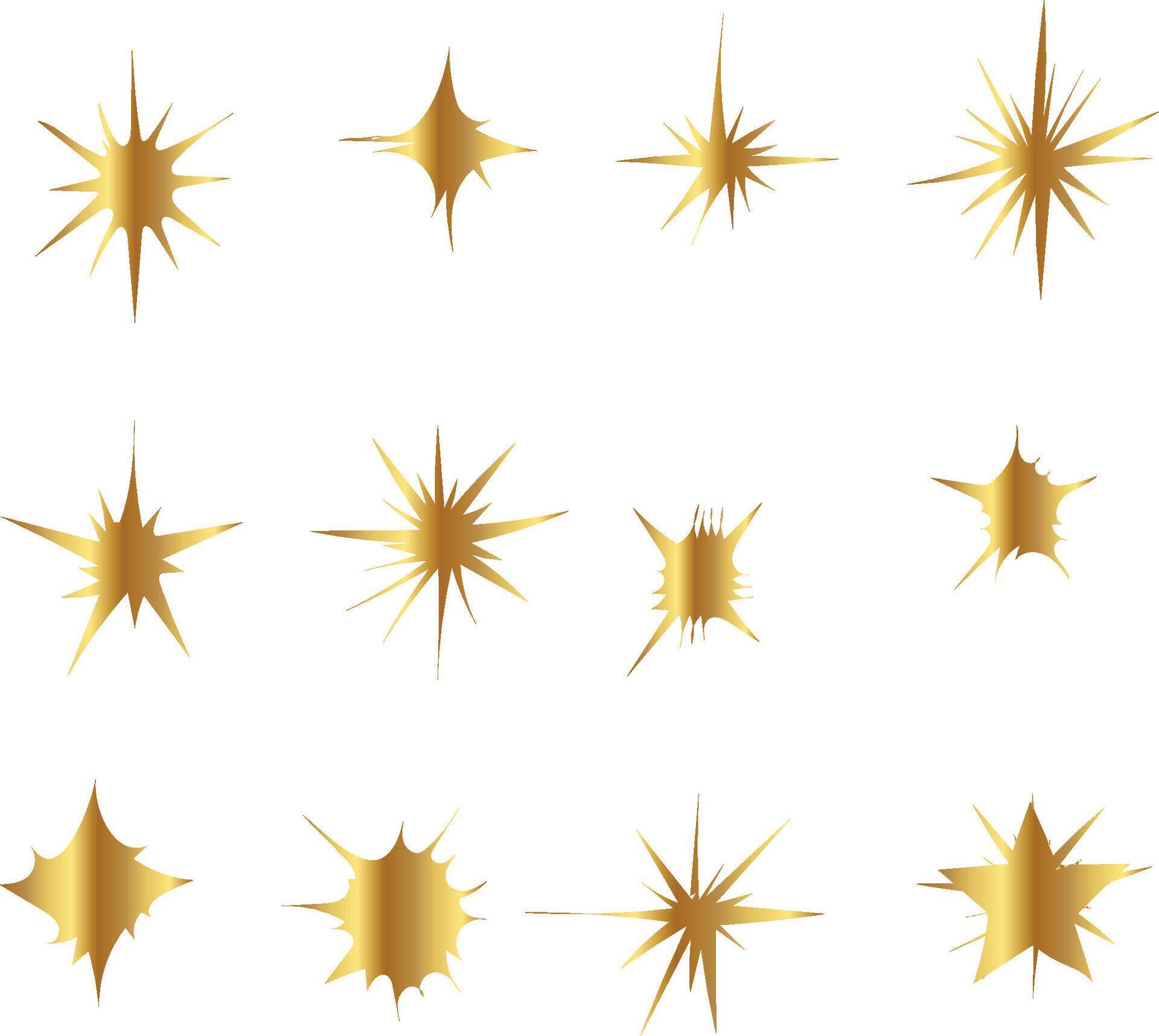 gold sparkling star collection Stock Free